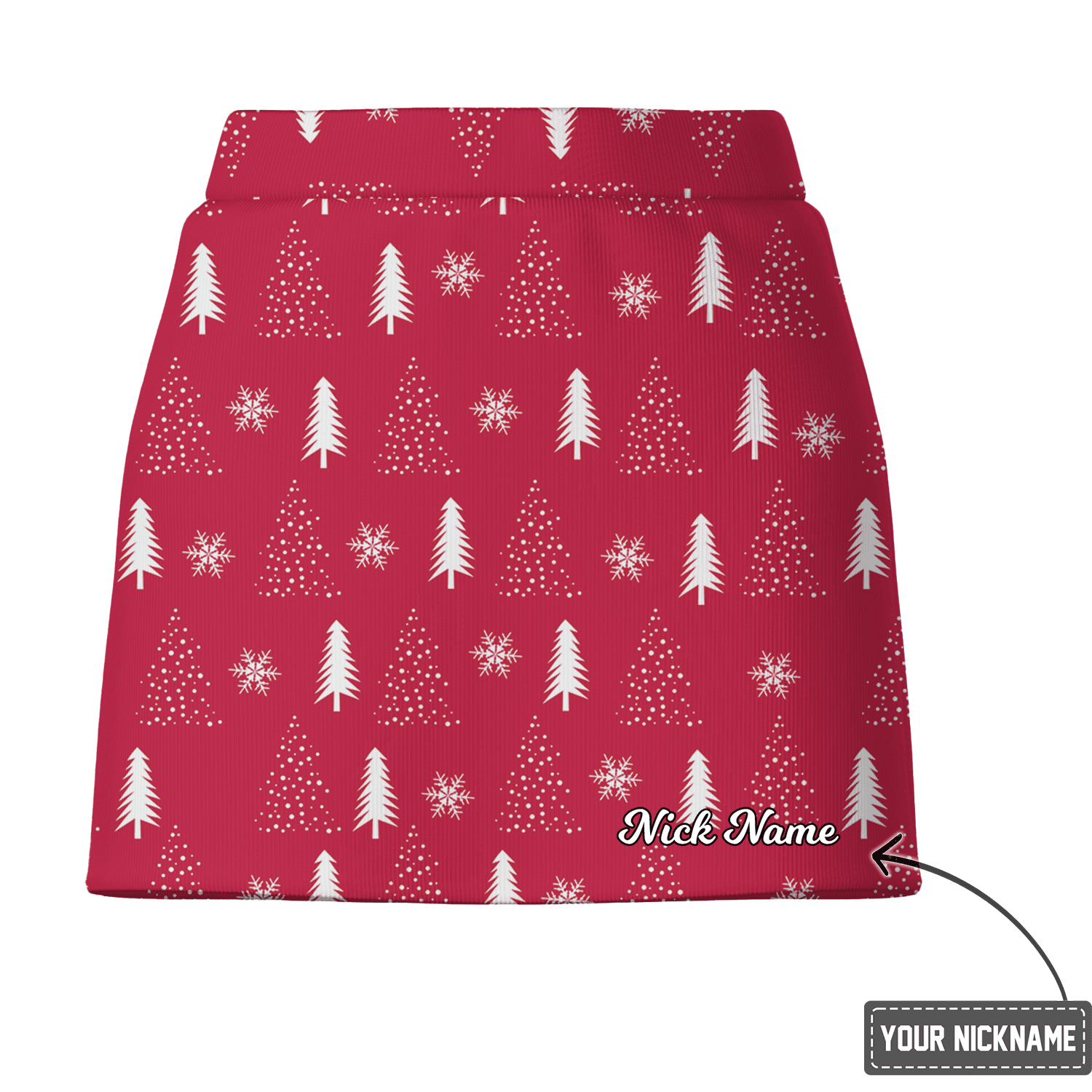 Personalized Women's Red Holiday Christmas Tree Snowflake Golf Skort T1619 additional image 2