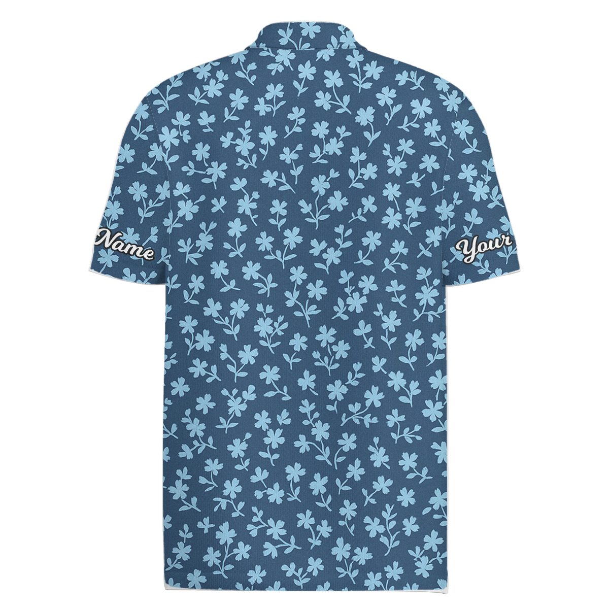 Personalized Blue Floral Golf Polo Shirt for Men L6156 additional image 1