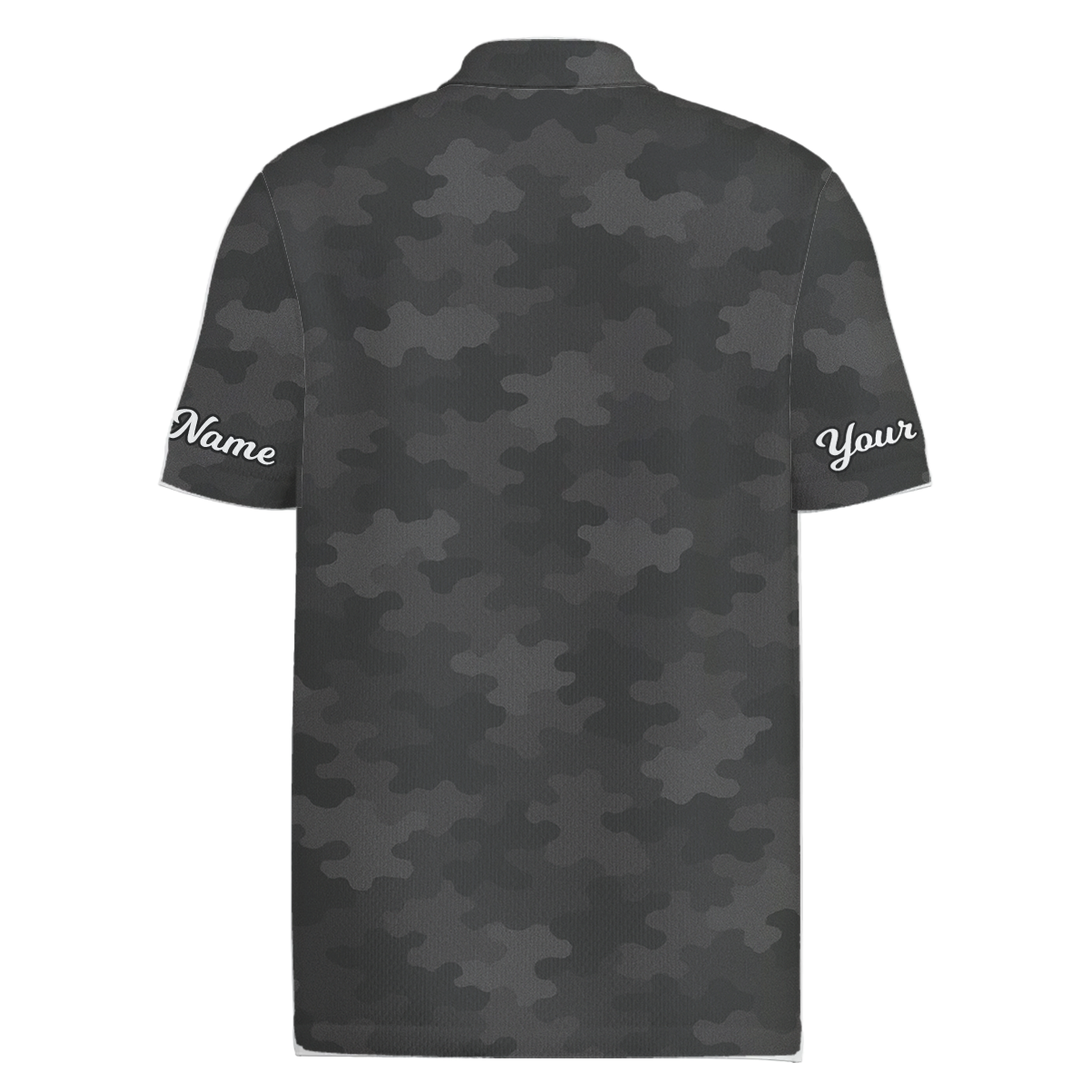 Men's Personalized Golf Polo Shirt Dark Grey Camouflage Custom Name T9744 additional image 1