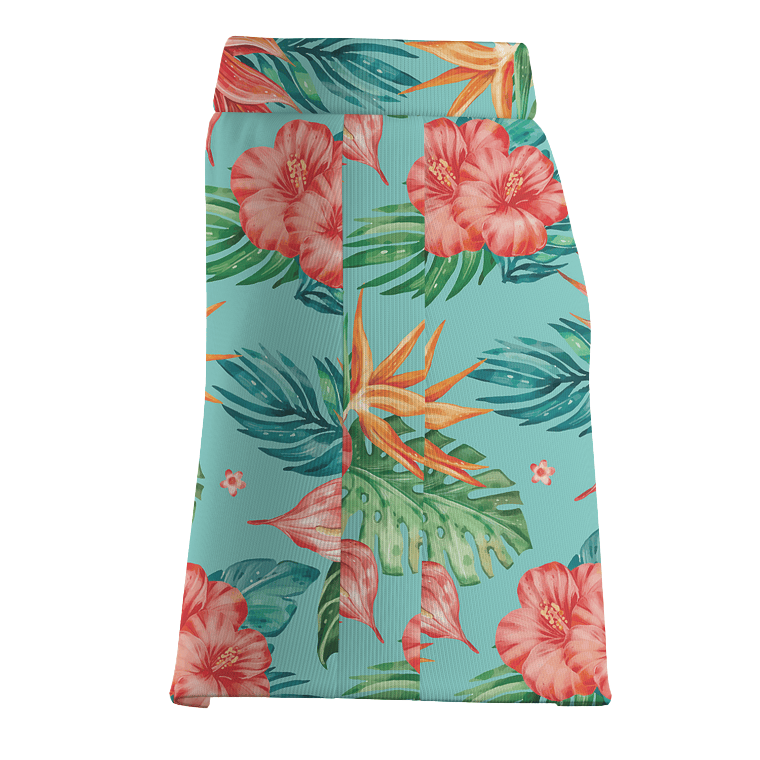 Personalized Women's Aqua Tropical Hibiscus Print Golf Skort F5626 additional image 3