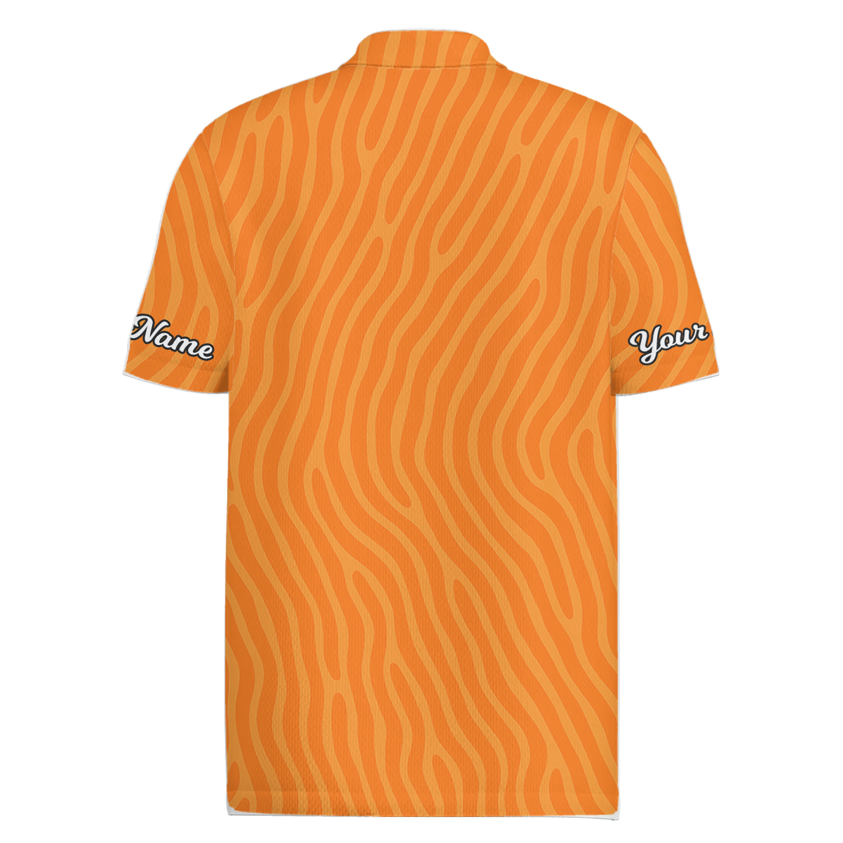 Personalized Orange Wavy Pattern Golf Polo Shirt for Men I1168 additional image 1