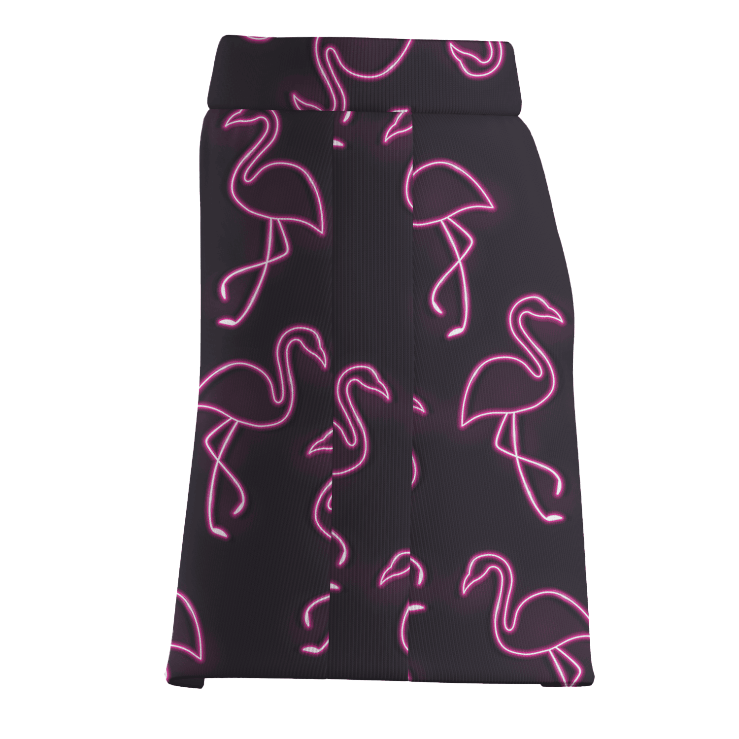 Personalized Dark Grey Neon Pink Flamingo Tropical Print Women's Golf Skort P2649 additional image 3