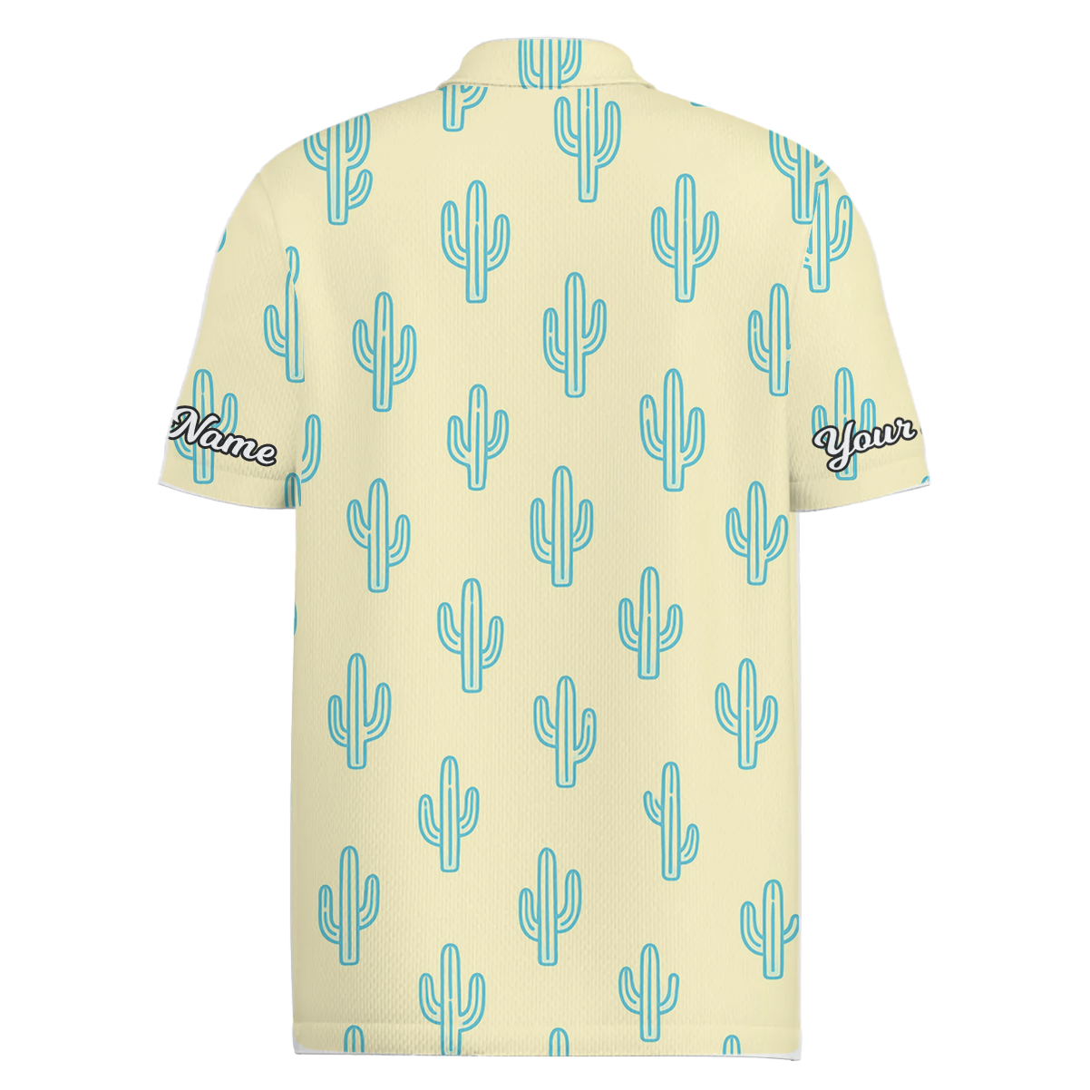 Custom Name Cactus Golf Polo Shirt Men Yellow Blue Z4732 additional image 1