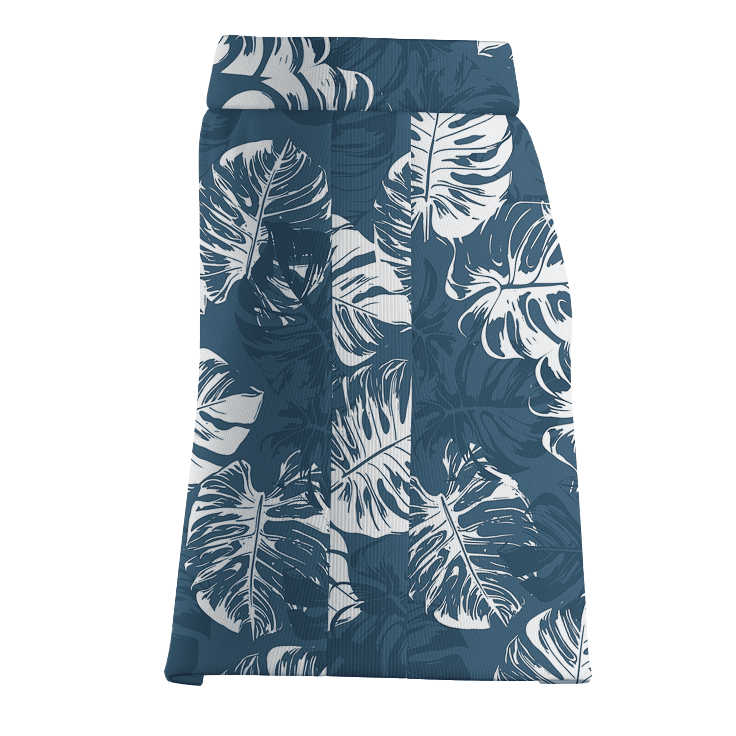 Personalized Blue & White Tropical Leaf Print Women's Golf Skort F8969 additional image 3