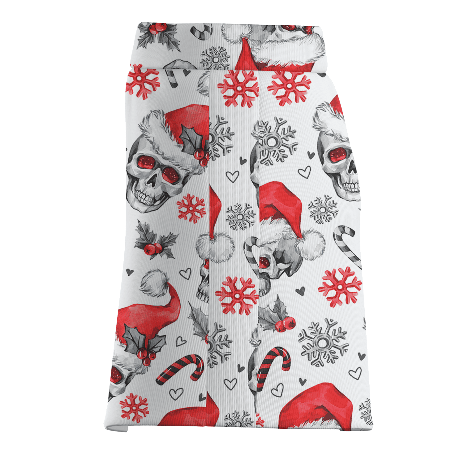 Personalized Women's White Christmas Skull & Santa Hat Golf Skort A9601 additional image 3