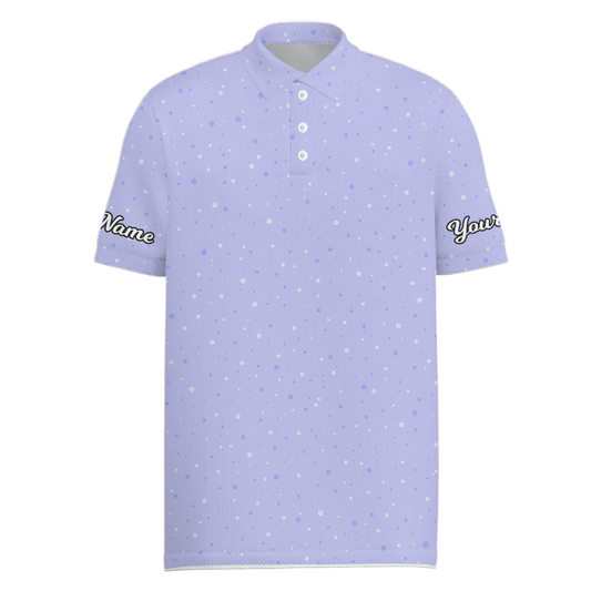 Personalized Dot Pattern Golf Polo Shirt for Men Lavender K4141 main image - Men Polo S