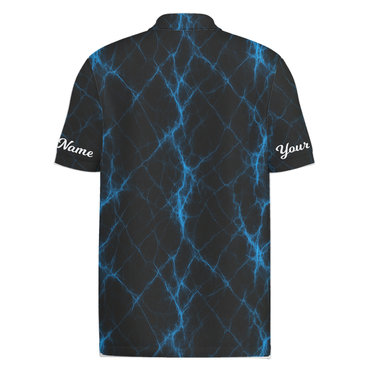 Personalized Blue Lightning Golf Polo Shirt Black for Men R4654 additional image 1