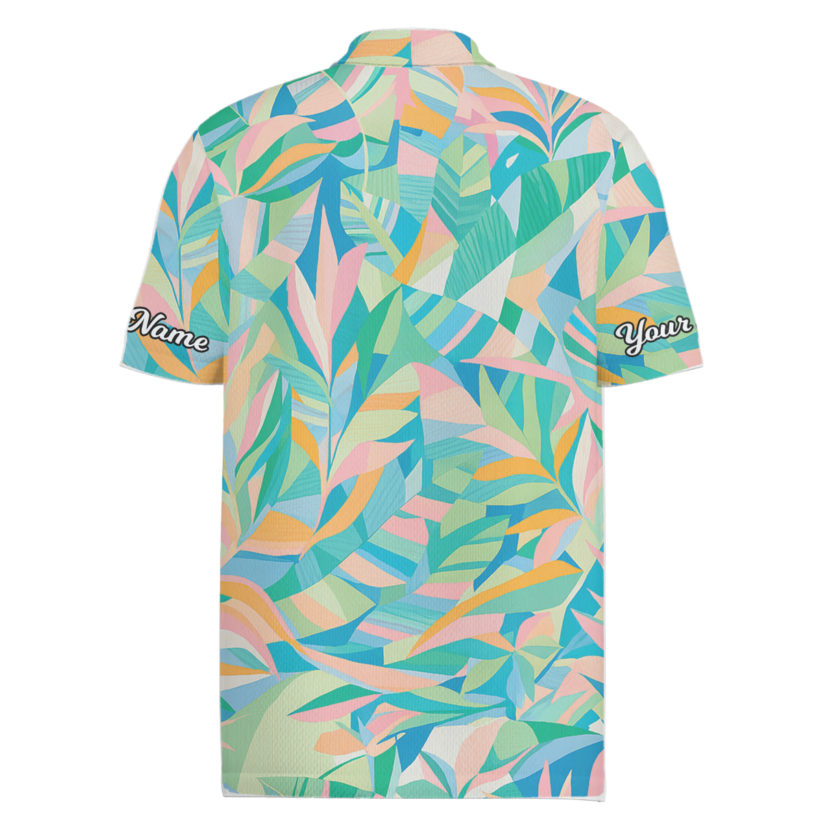 Personalized Men's Pastel Abstract Leaf Golf Polo Shirt Y2737 additional image 1