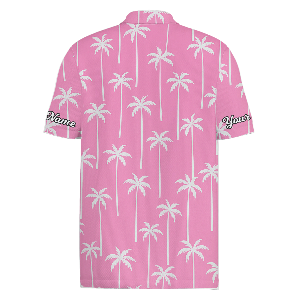 Personalized Tropical Palm Tree Golf Polo Shirt Men Pink White Z7955 additional image 1