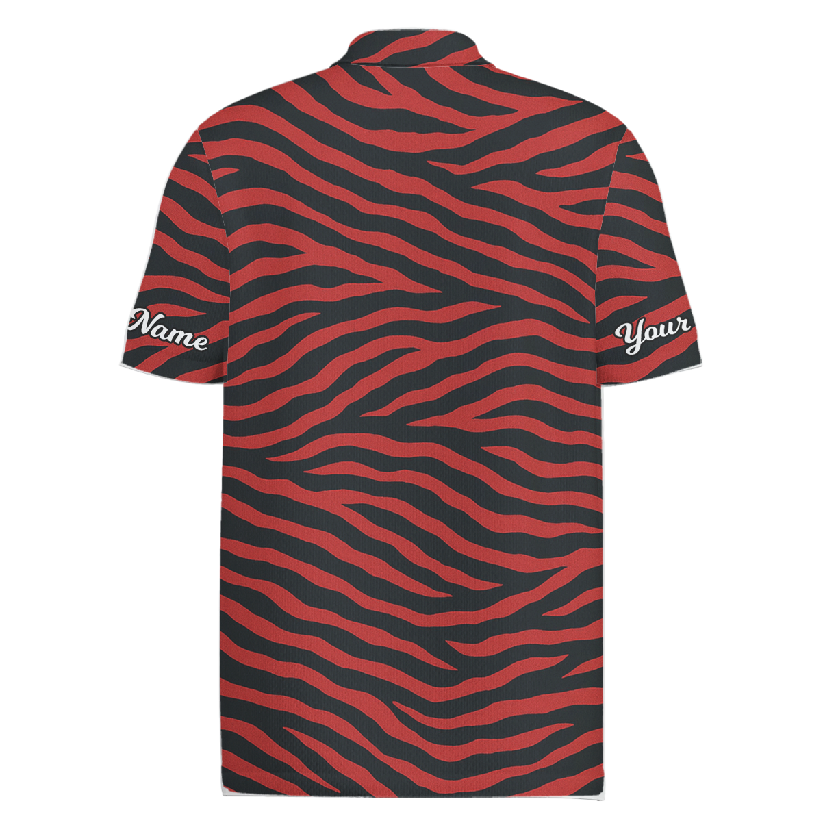 Personalized Red Black Tiger Stripe Golf Polo Shirt Custom Name N4333 additional image 1