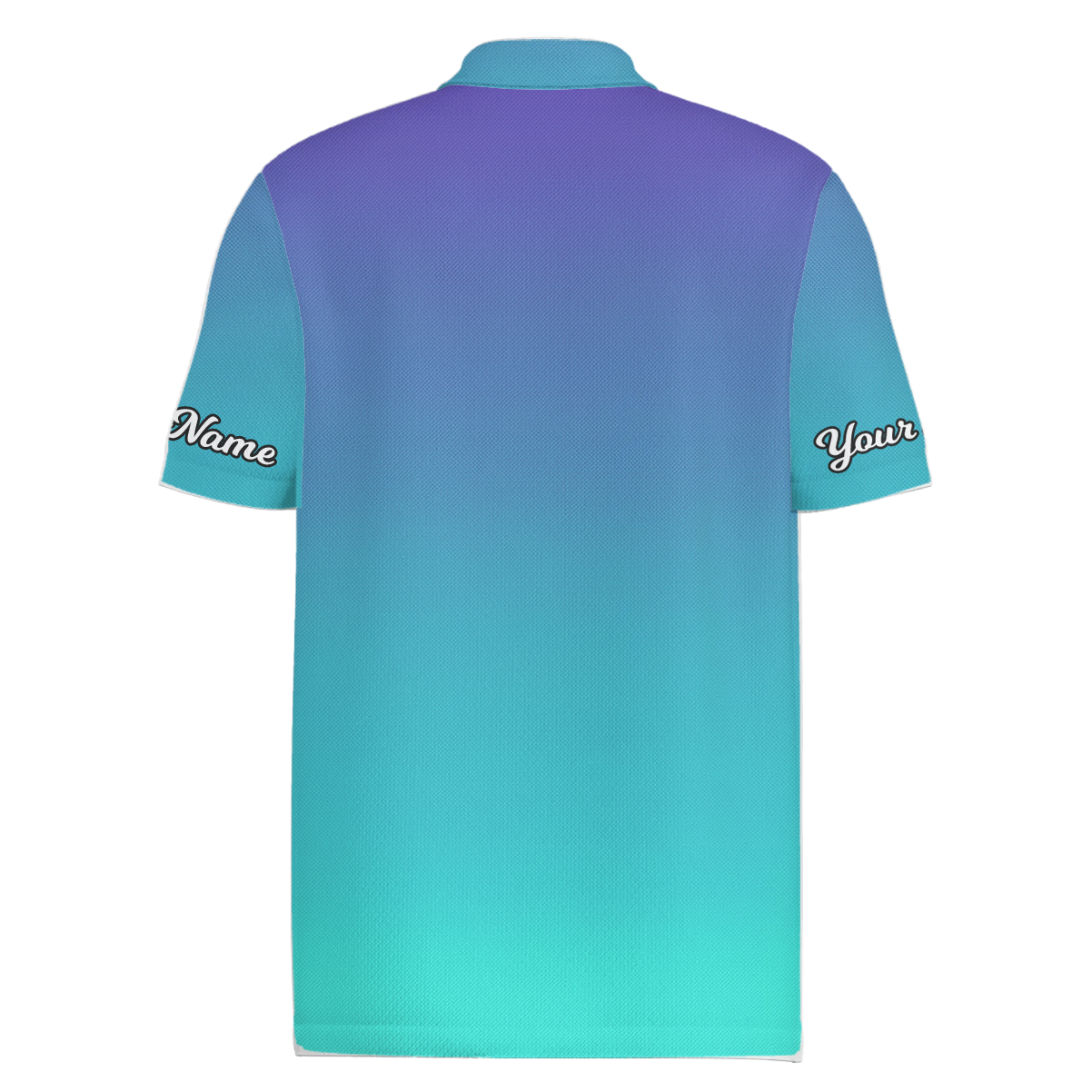 Personalized Gradient Ombre Golf Polo Shirt for Men Purple Blue Teal C5901 additional image 1