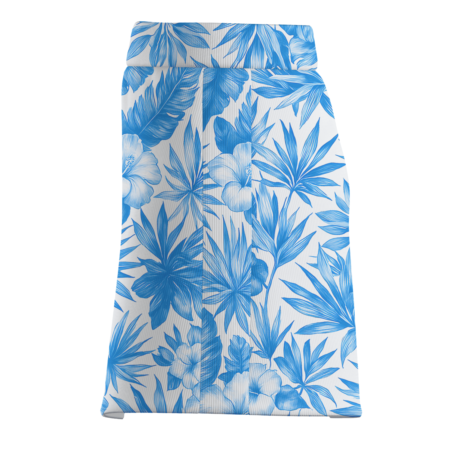 Personalized Women's Blue White Tropical Leaf & Hibiscus Print Golf Skort D0683 additional image 3