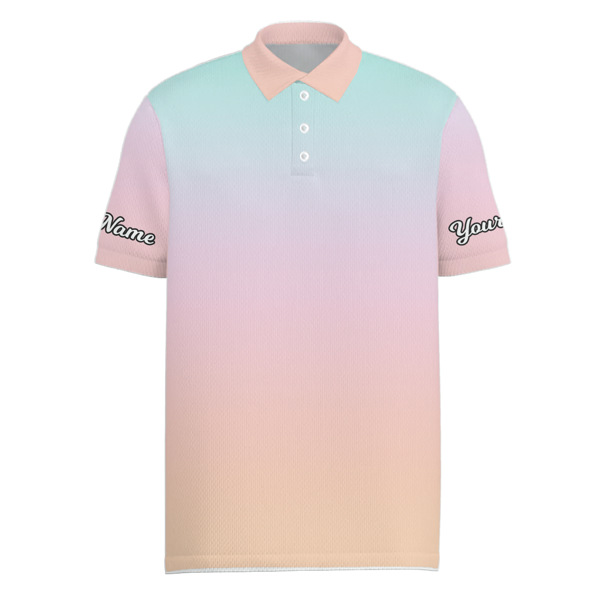 Personalized Pastel Gradient Men's Golf Polo Shirt Q6439 main image - Men Polo S