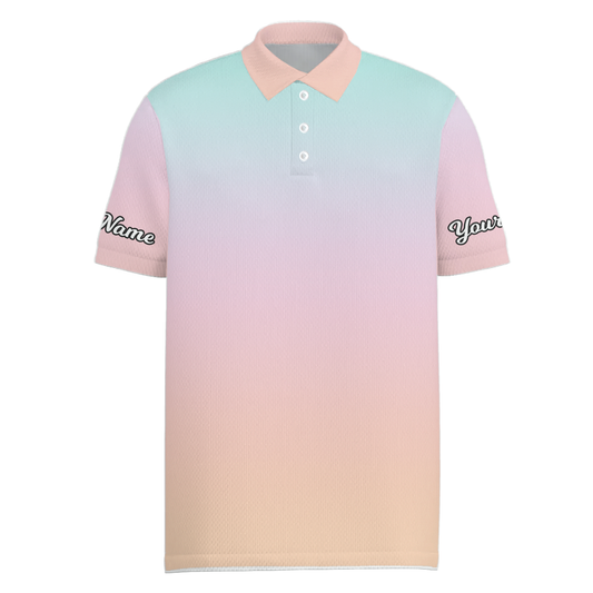 Personalized Pastel Gradient Men's Golf Polo Shirt Q6439 main image - Men Polo S