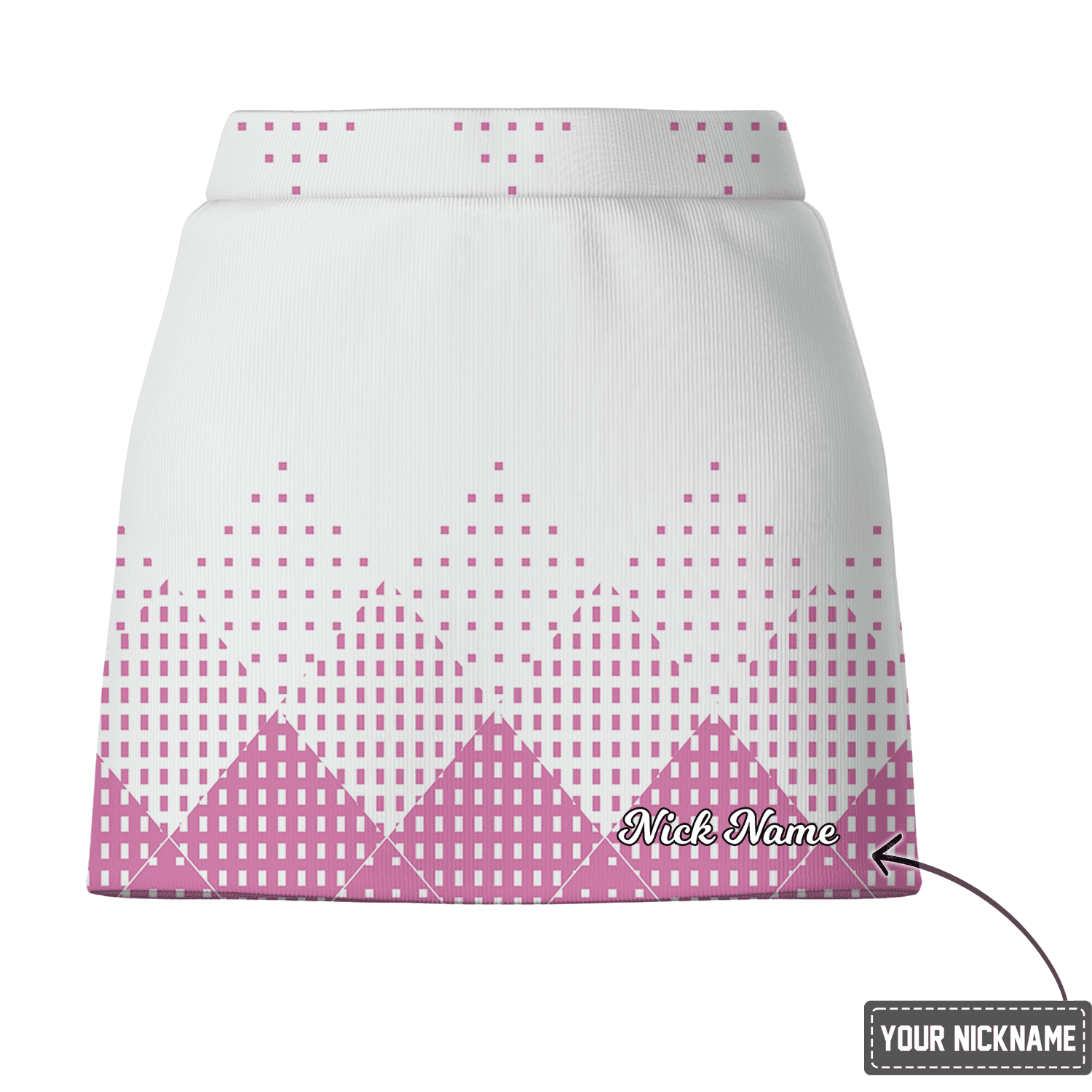 Personalized Women's White Pink Pixelated Mountain Print Golf Skort M5705 additional image 2