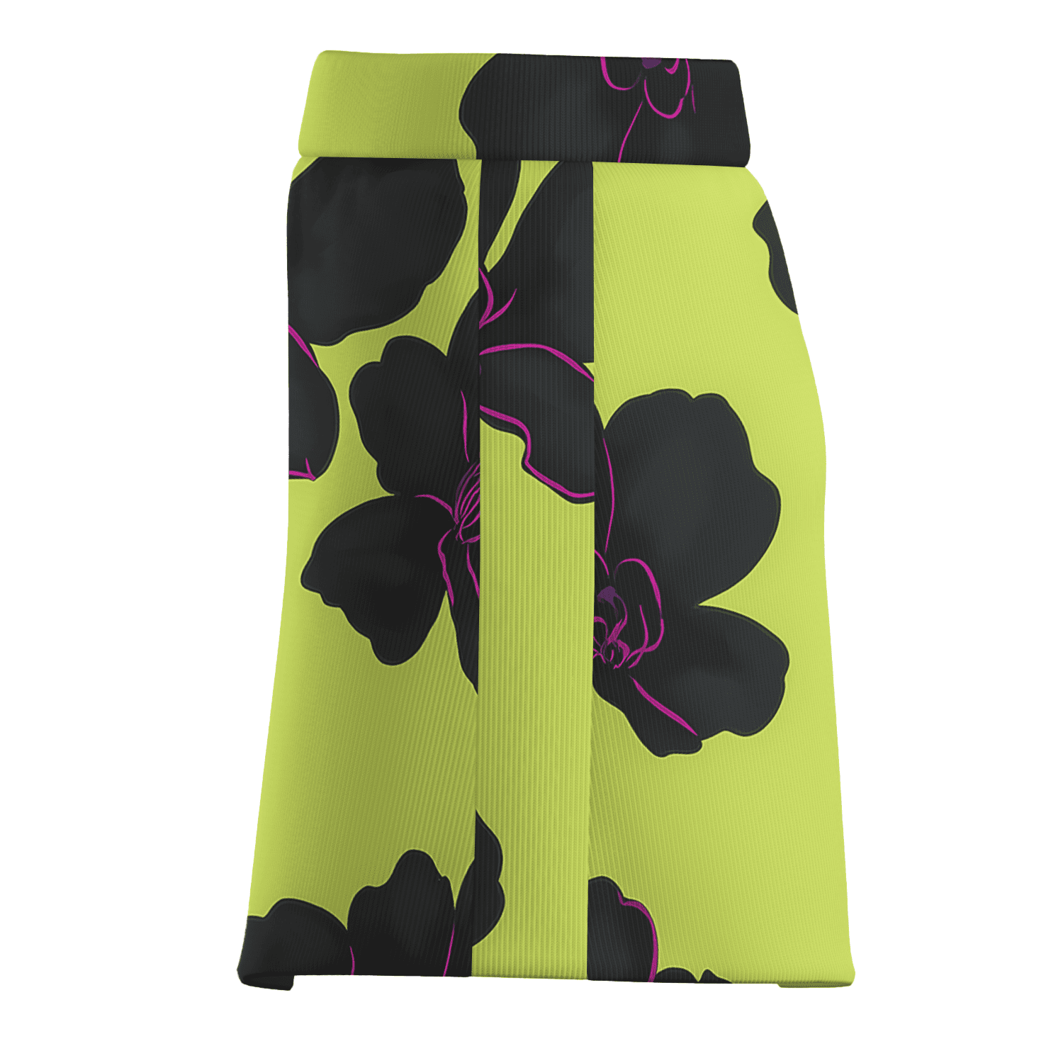 Personalized Women's Golf Skort Vibrant Lime Green with Black Orchid Floral Print P5613 additional image 3