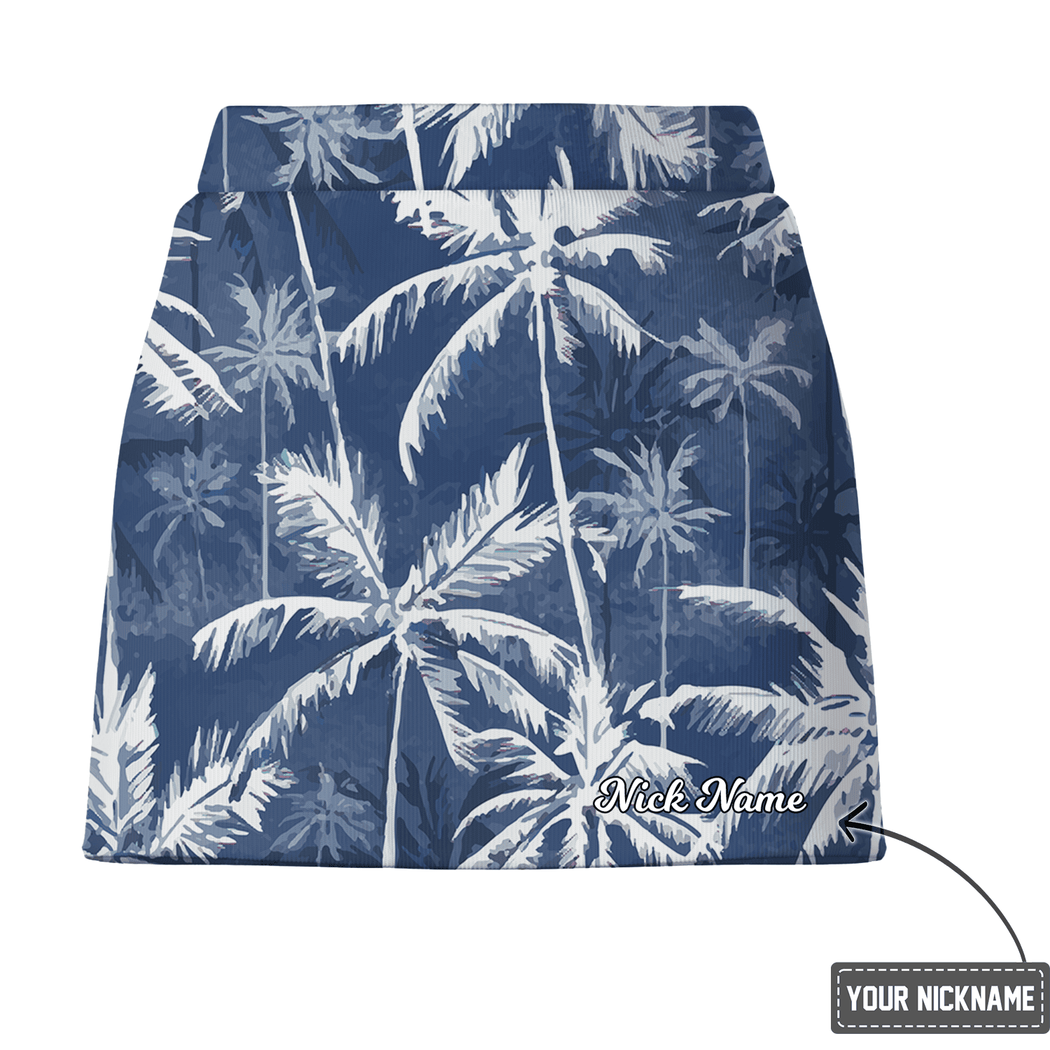 Personalized Blue Tropical Palm Tree Print Women's Golf Skort G5336 additional image 2