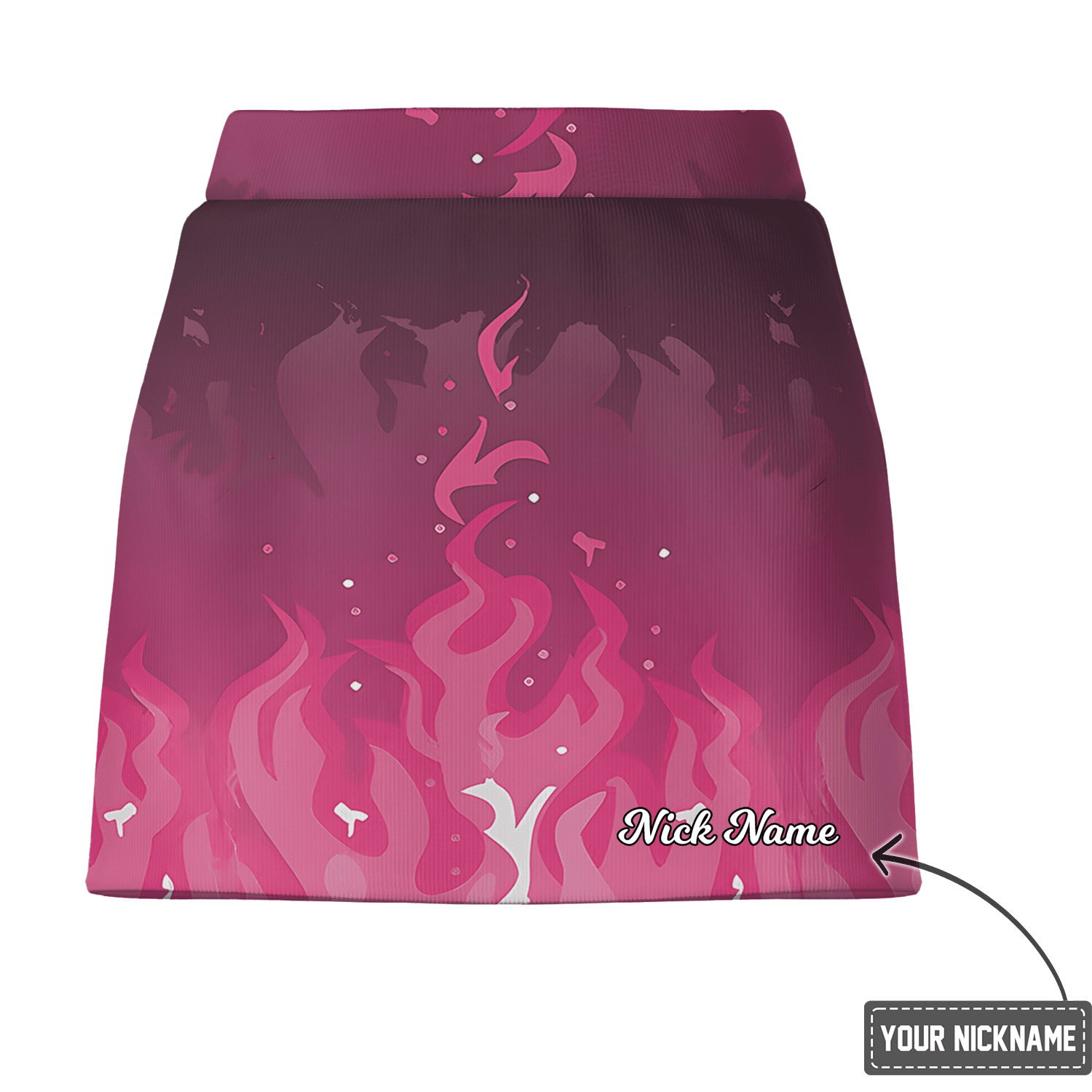 Personalized Women's Vibrant Pink Purple Flame Design Golf Skort I6187 additional image 2