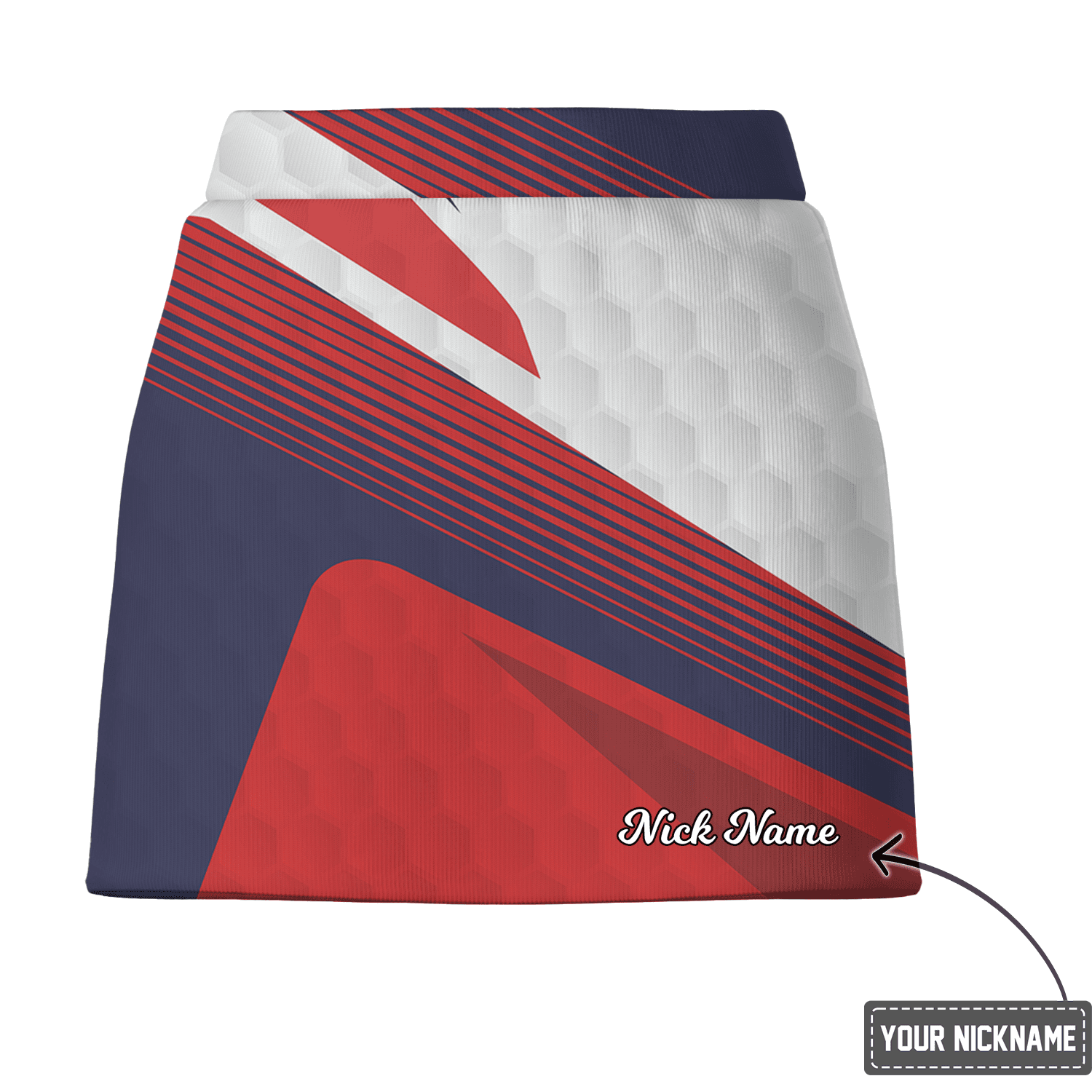 Personalized Women's Red White Blue Geometric Athletic Golf Skort N9535 additional image 2