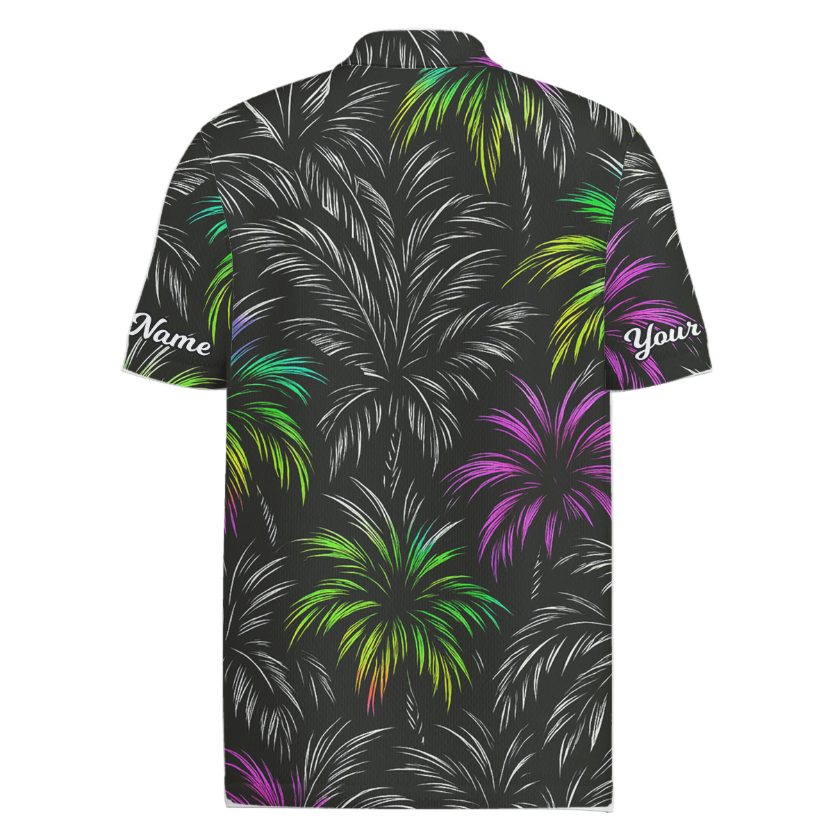 Personalized Colorful Fireworks Golf Polo Shirt Black M9693 additional image 1