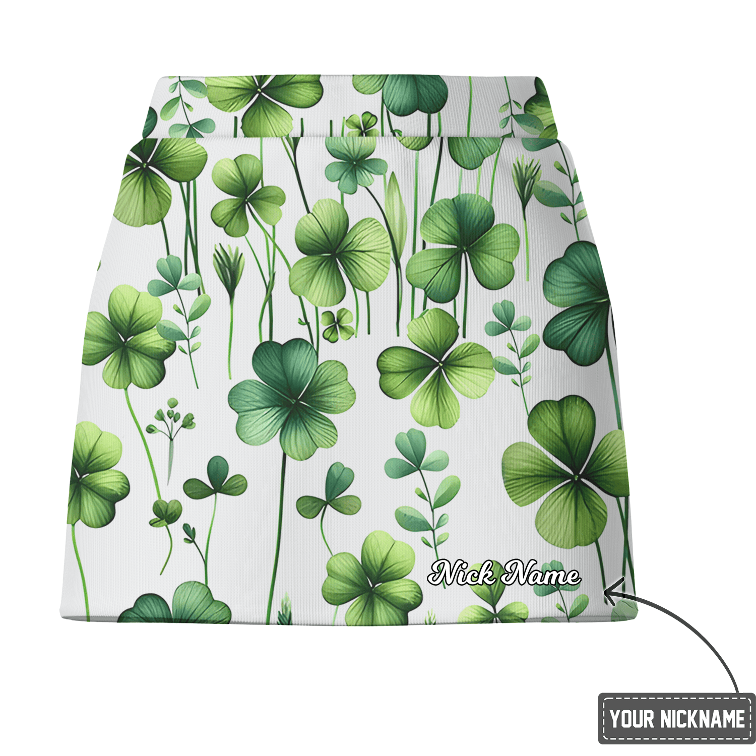 Personalized Women's Lucky Clover Print Golf Skort I7608 additional image 2