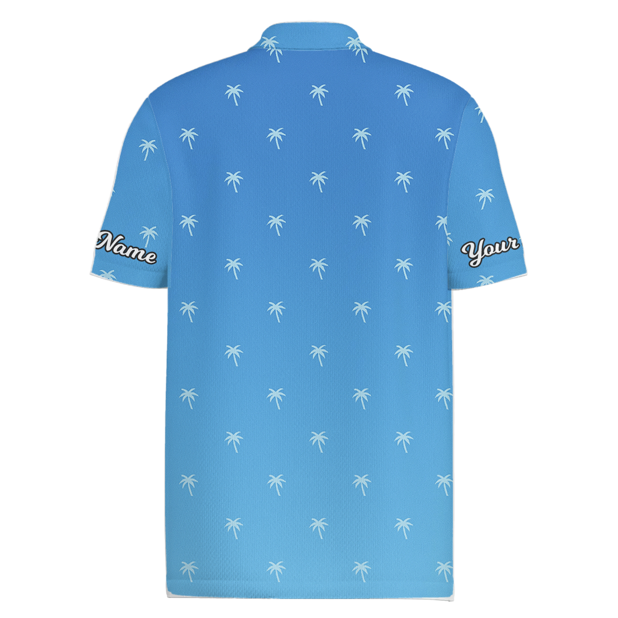 Personalized Palm Tree Golf Polo for Men Blue Ombre R3886 additional image 1