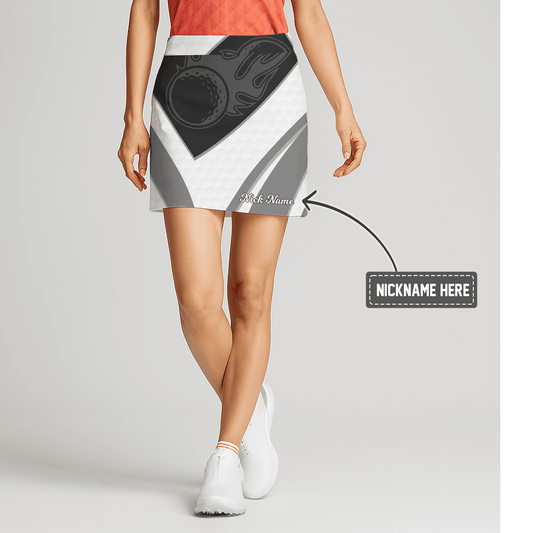 Personalized Women's Monochrome Golf Ball Geometric Athletic Golf Skort O1836 main image - S