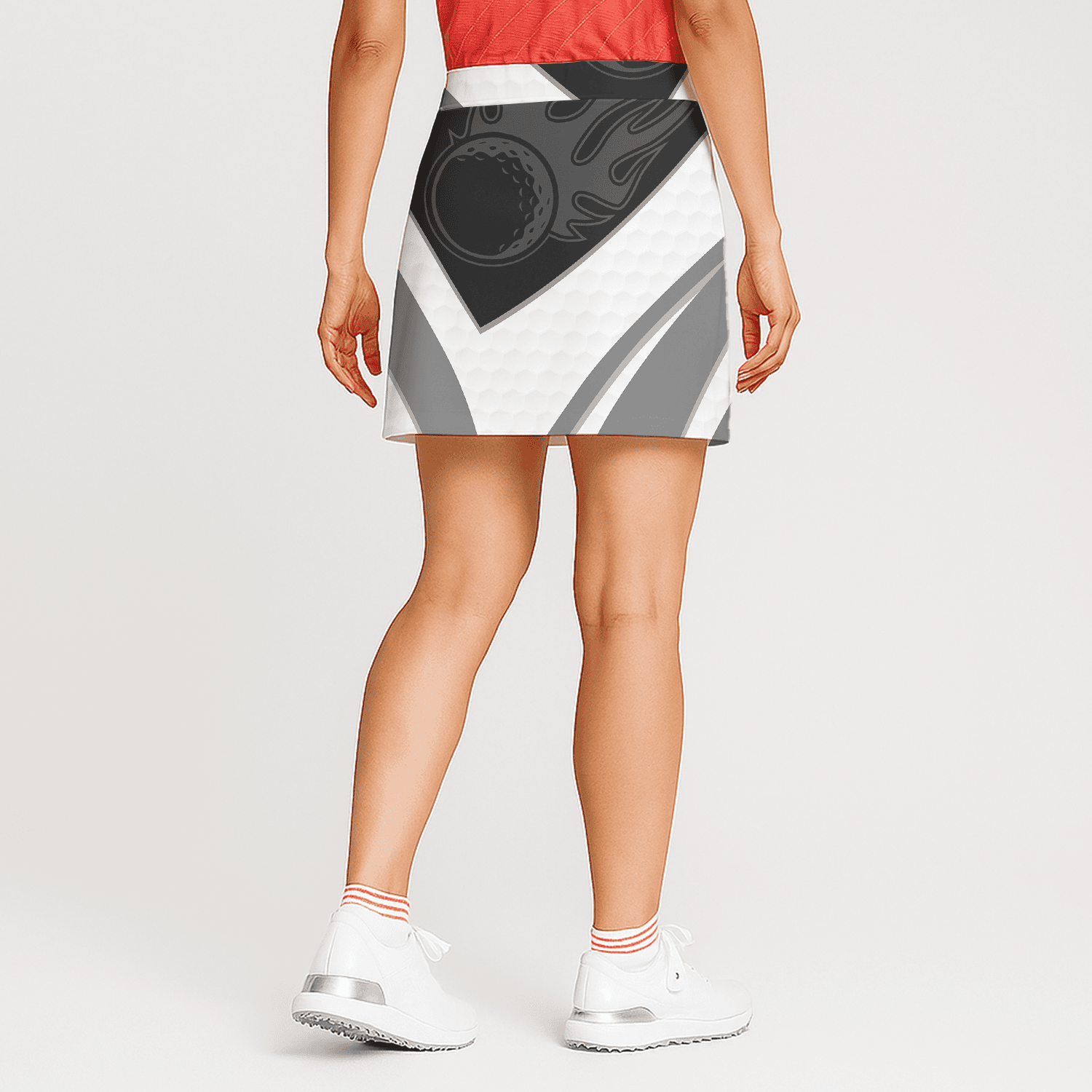 Personalized Women's Monochrome Golf Ball Geometric Athletic Golf Skort O1836 additional image 1