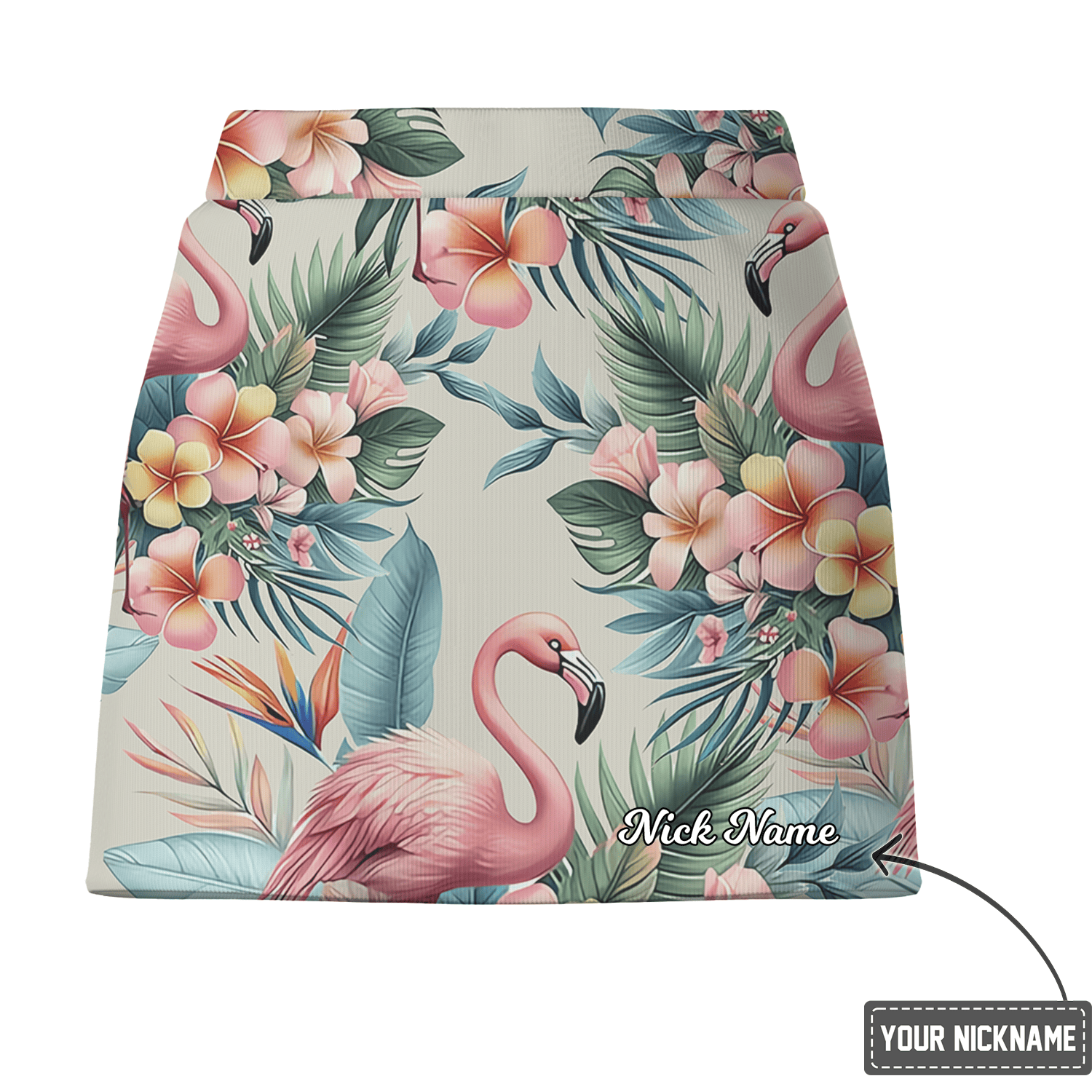 Personalized Women's Tropical Flamingo Floral Print Golf Skort Z8152 additional image 2