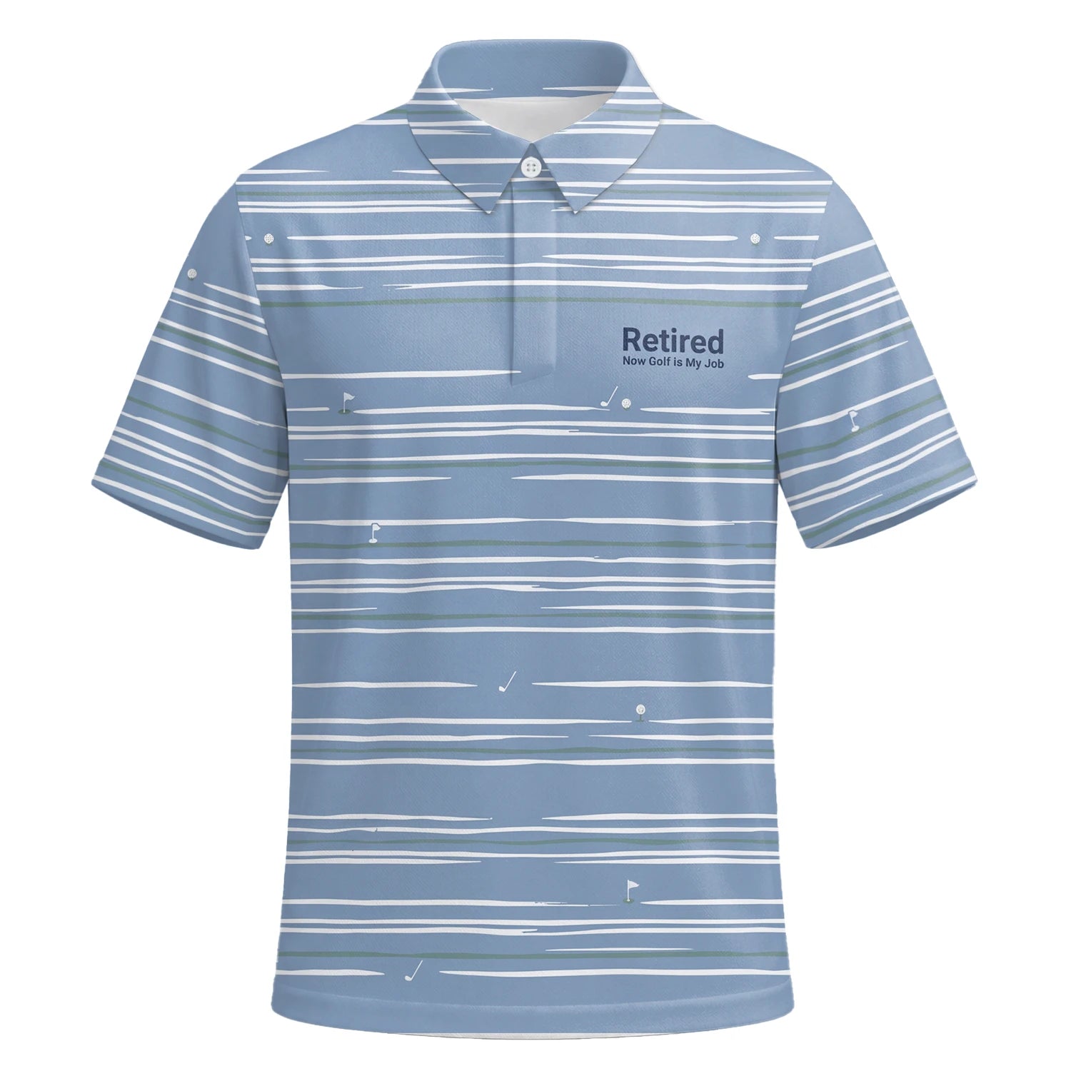 Personalised Powder Blue White Abstract Stripe Golf Polo Shirt For Men F9706 | Premium Short Sleeve | 6.webp