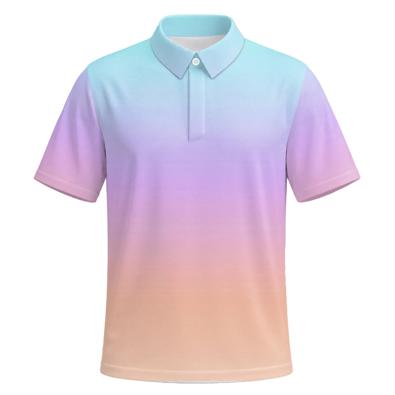 Personalised Pastel Rainbow Gradient Golf Polo Shirt For Men R9936 | Premium Short Sleeve | 6.webp