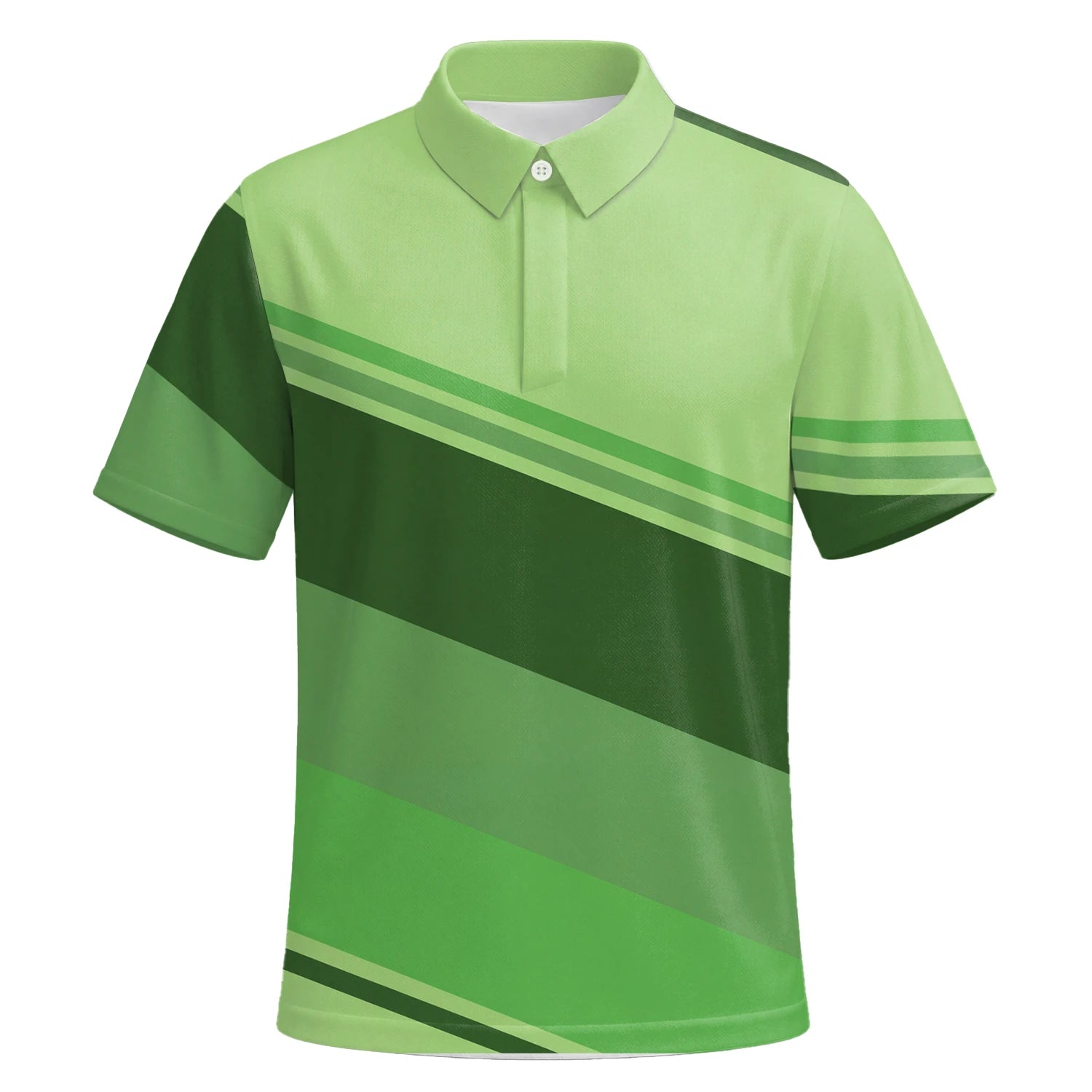 Personalised Light Green Geometric Stripe Golf Polo Shirt For Men S1599 | Premium Short Sleeve | 6.webp