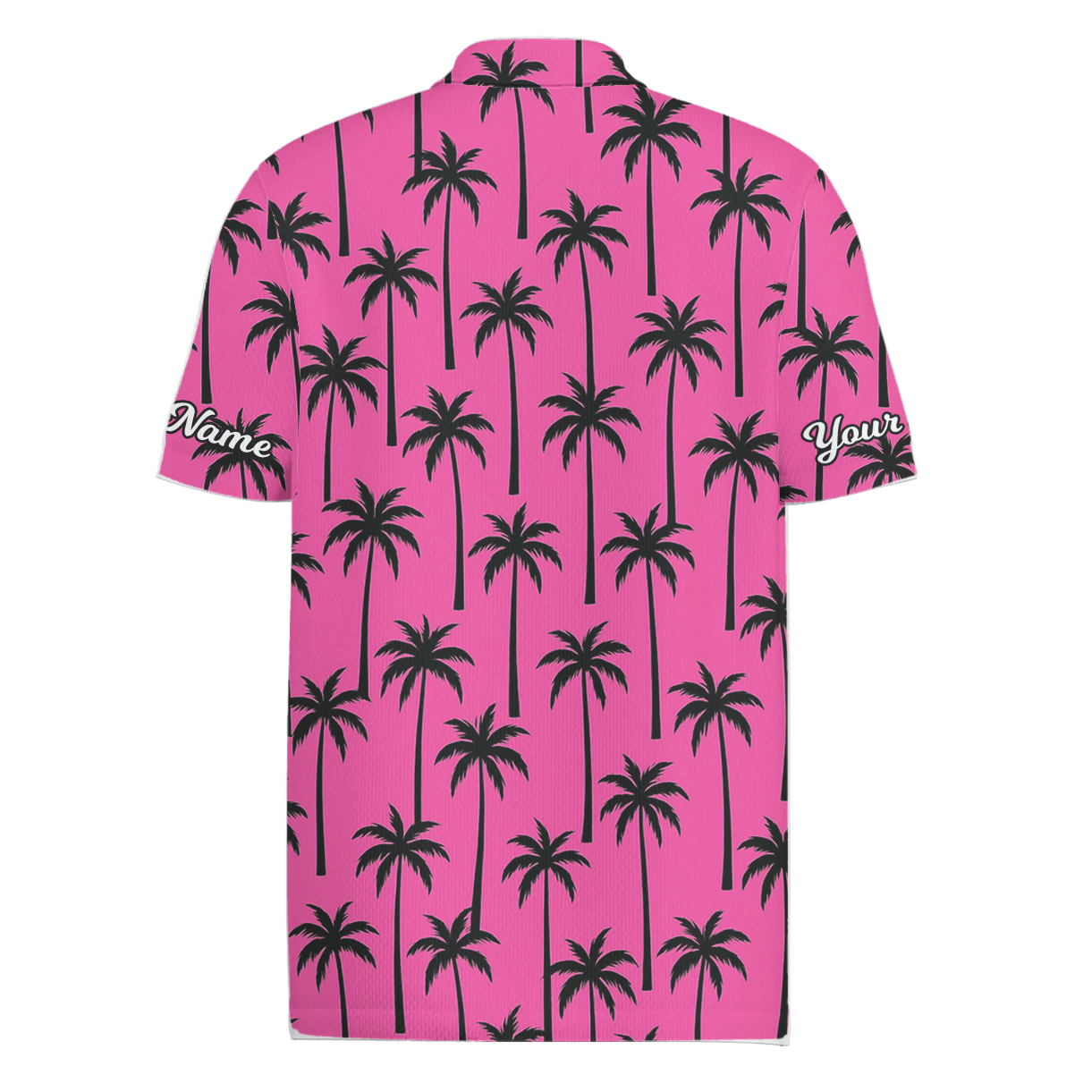 Personalized Pink Black Palm Tree Golf Polo Shirt Men U2773 additional image 1