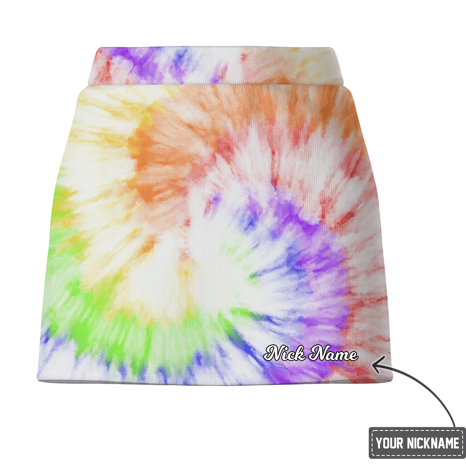 Personalized Women's Vibrant Rainbow Tie-Dye Athletic Golf Skort F7146 additional image 2