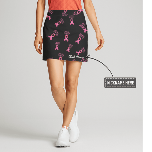 Personalized Women's Breast Cancer Awareness Pink Ribbon Golf Skort M9467 main image - S