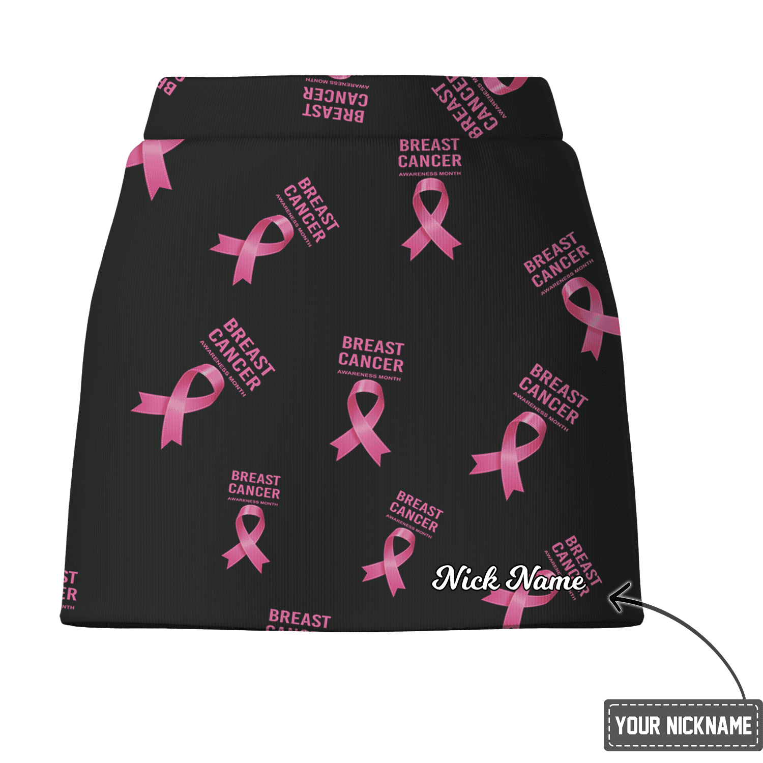 Personalized Women's Breast Cancer Awareness Pink Ribbon Golf Skort M9467 additional image 2