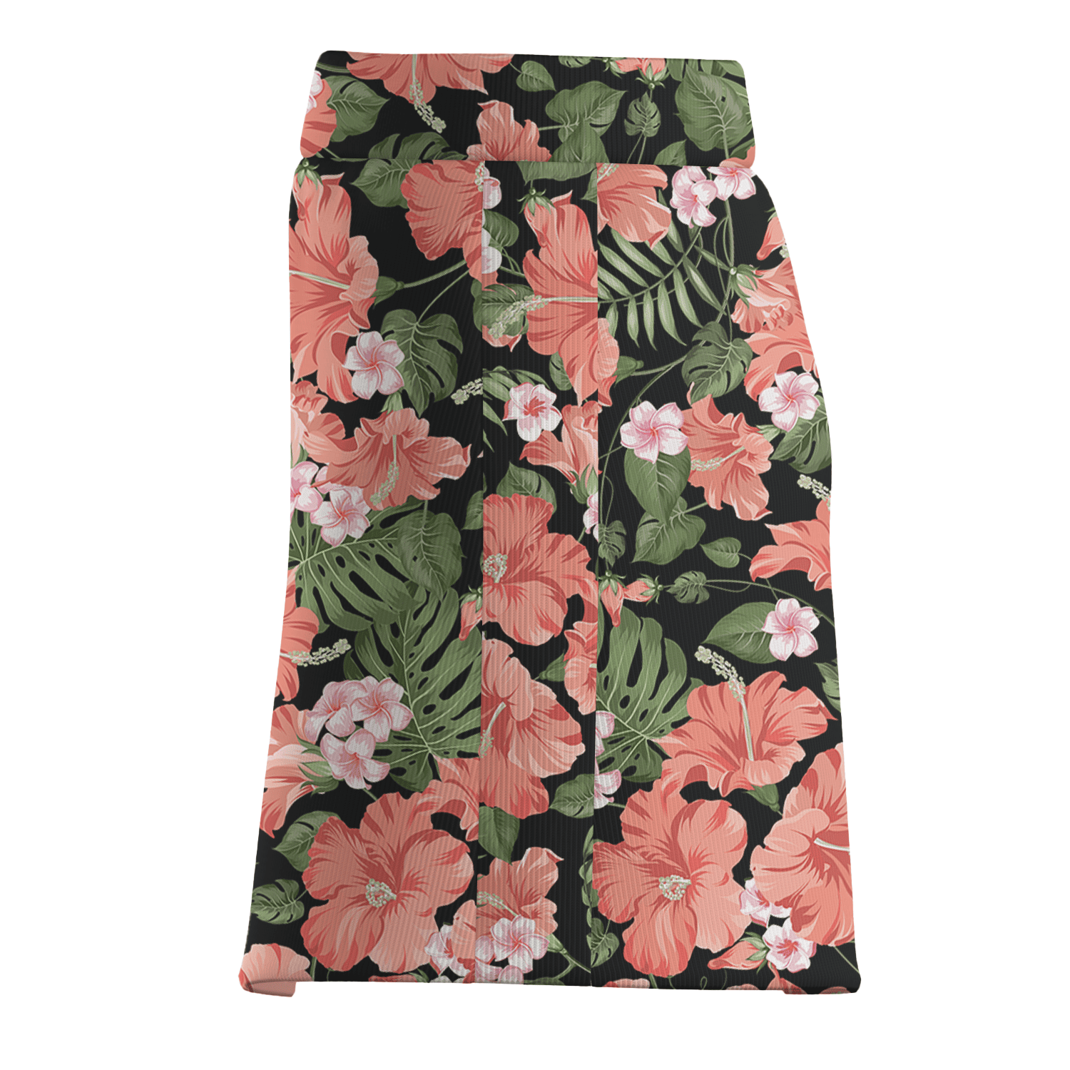 Personalized Women's Black & Coral Hibiscus Print Golf Skort P9376 additional image 3