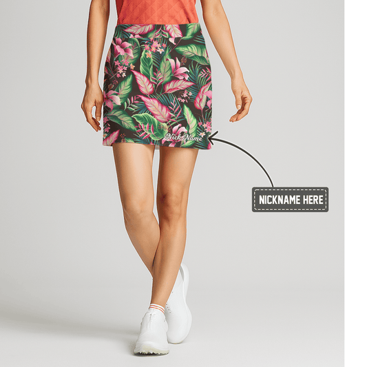 Personalized Women's Vibrant Tropical Print Golf Skort Z7055 main image - S