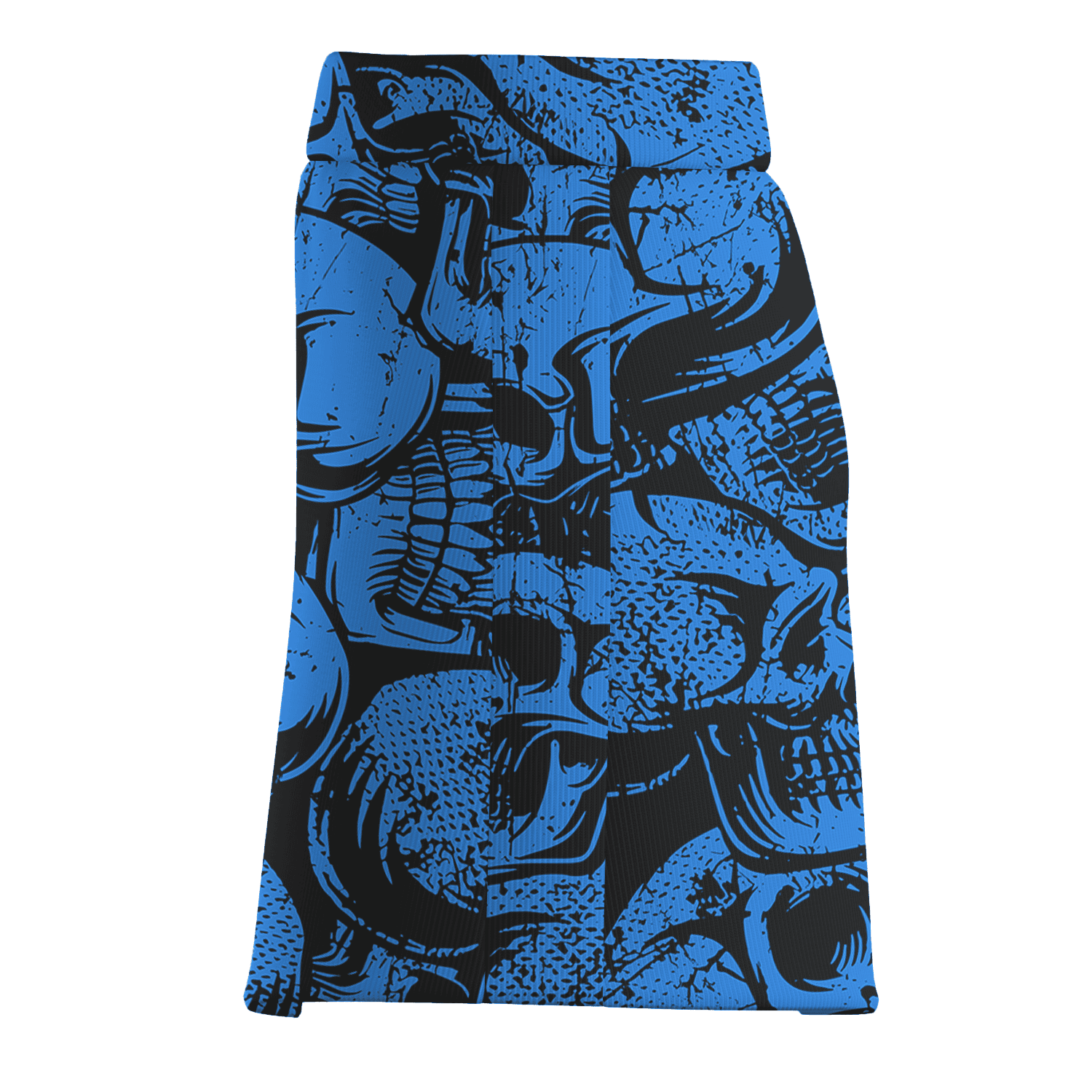 Personalized Blue & Black Skull Print Women's Golf Skort R7413 additional image 3