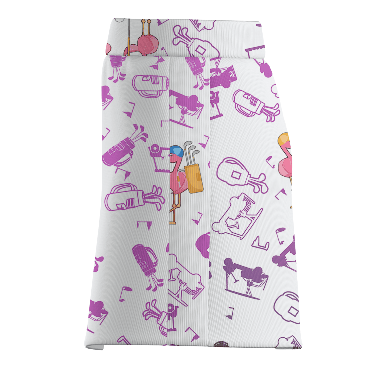 Personalized White Women's Golf Skort Playful Flamingo & Purple Golf Print P5314 additional image 3