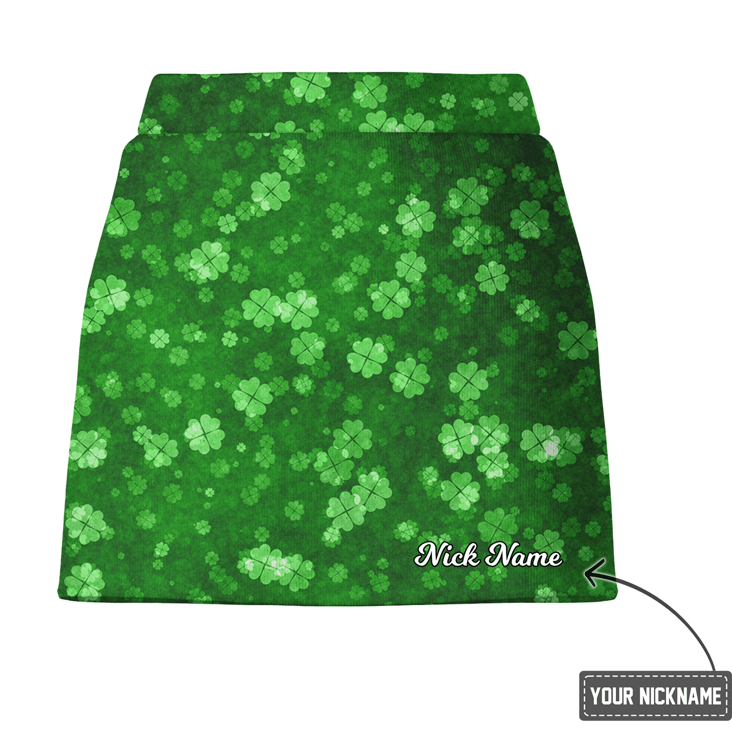 Personalized Green Lucky Clover Print Women's Golf Skort N3298 additional image 2