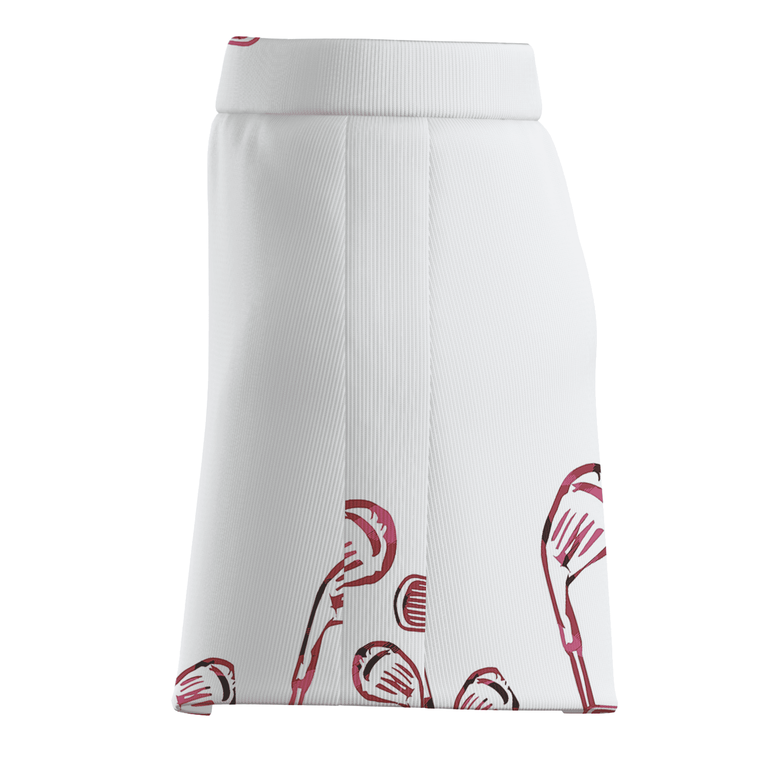 Personalized Women's White Golf Skort with Abstract Pink Golf Clubs Print I6069 additional image 3
