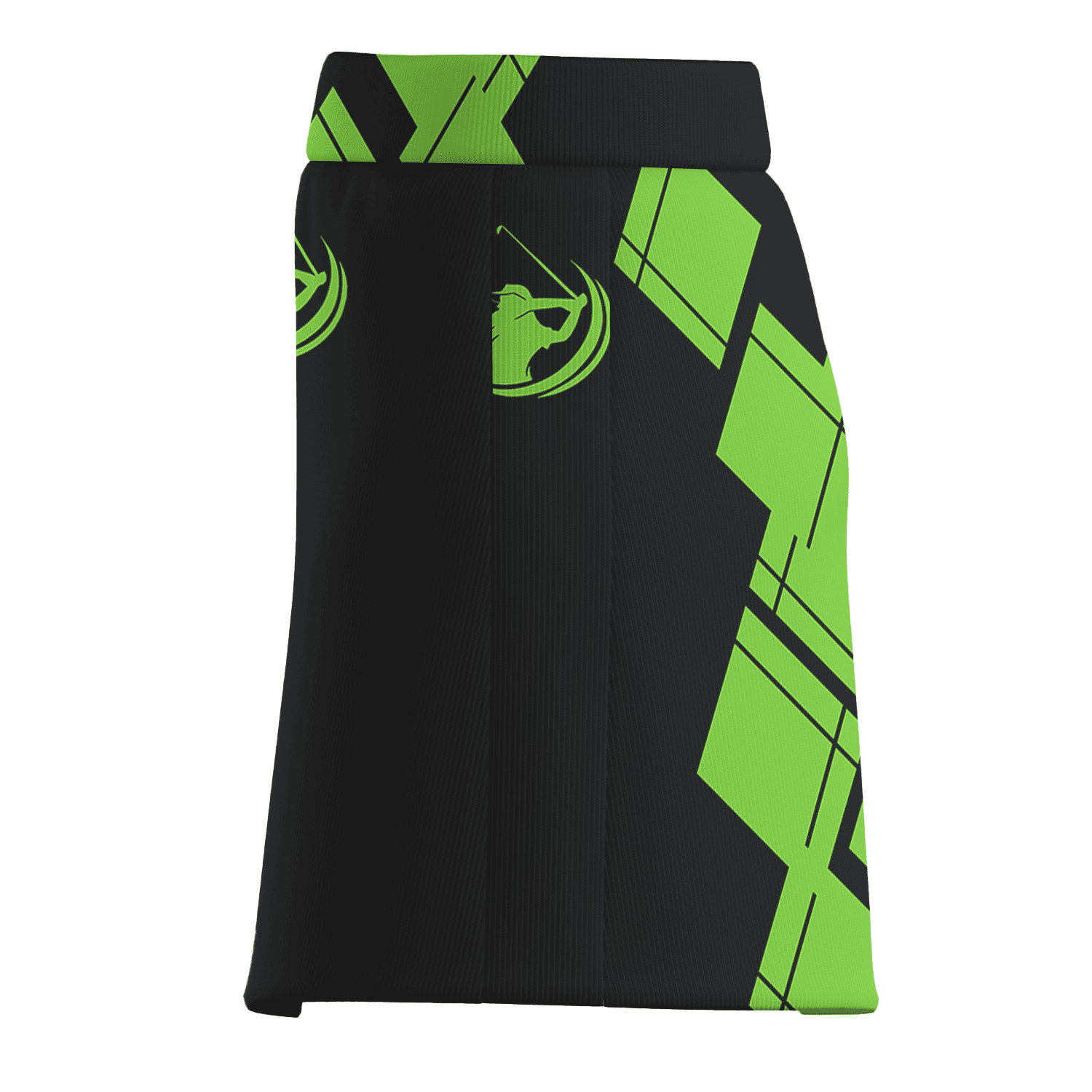 Personalized Women's Black & Neon Green Argyle Golf Skort E2938 additional image 3