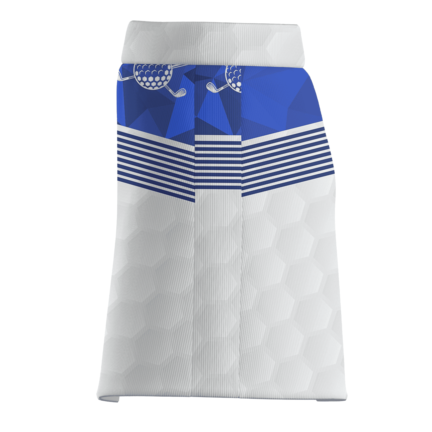 Personalized White Honeycomb Women's Golf Skort, Royal Blue Geometric & Striped Design Q7062 additional image 3