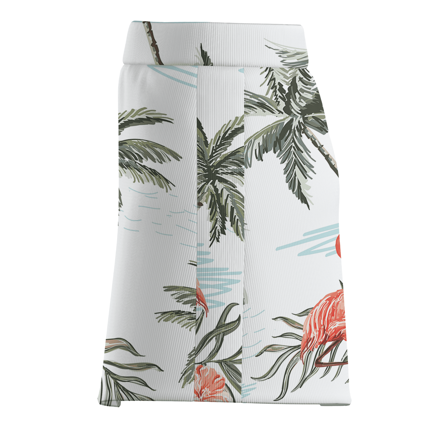 Personalized Women's White Flamingo Palm Tree Tropical Print Golf Skort B0073 additional image 3