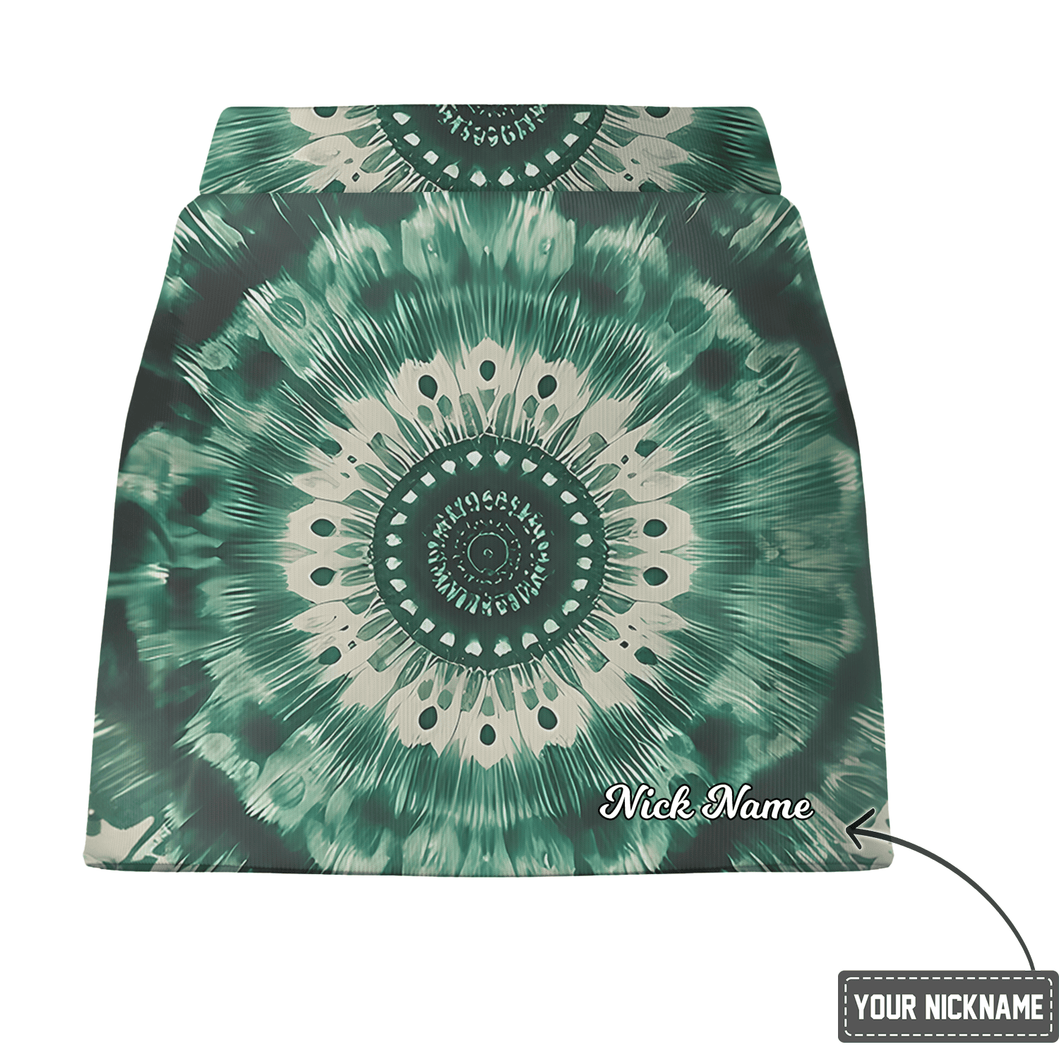 Personalized Green Tie-Dye Mandala Print Women's Athletic Golf Skort Z0589 additional image 2