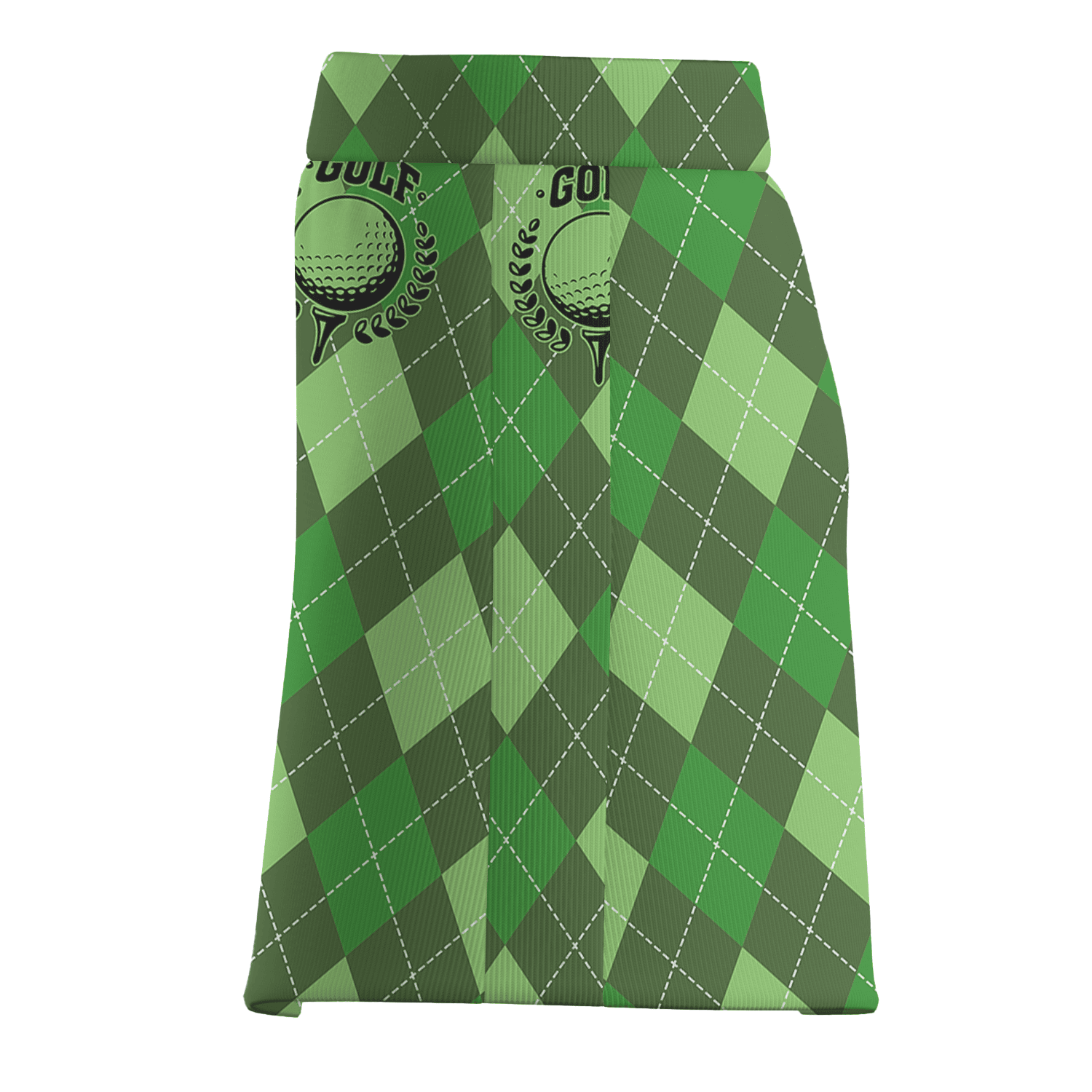 Personalized Two-Tone Green Argyle Women's Athletic Golf Skort F5621 additional image 3