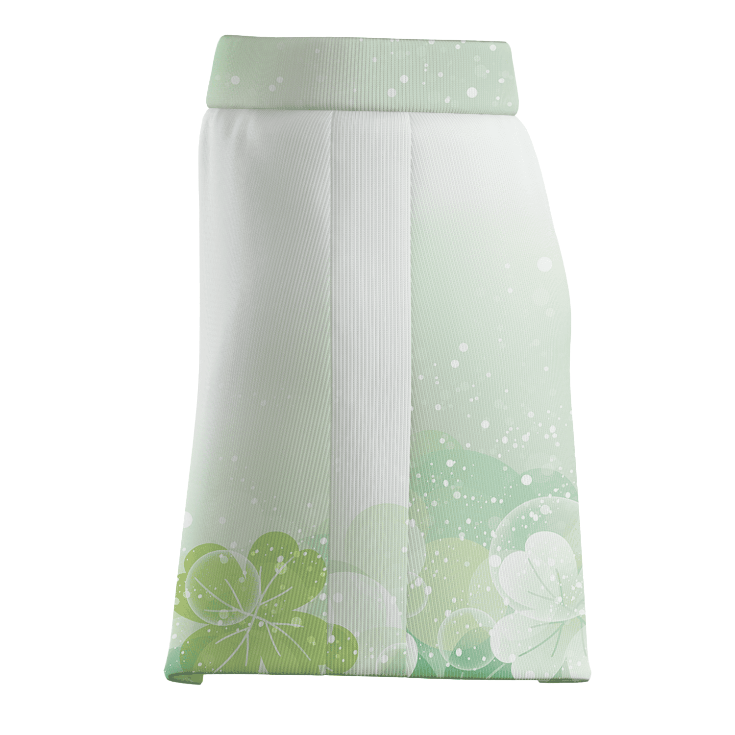 Personalized Women's White Green Gradient Shamrock Print Golf Skort M1283 additional image 3