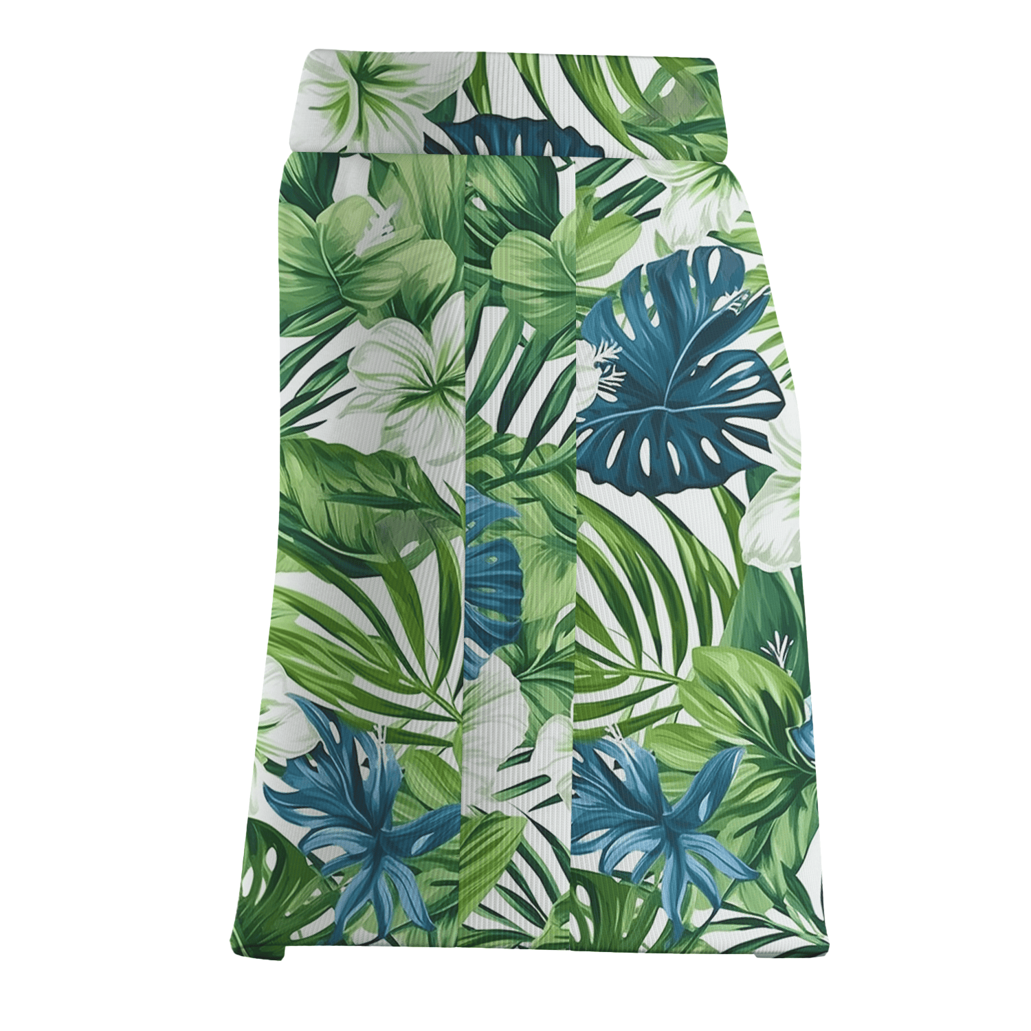 Personalized White Green Blue Tropical Floral Print Women's Golf Skort A6682 additional image 3