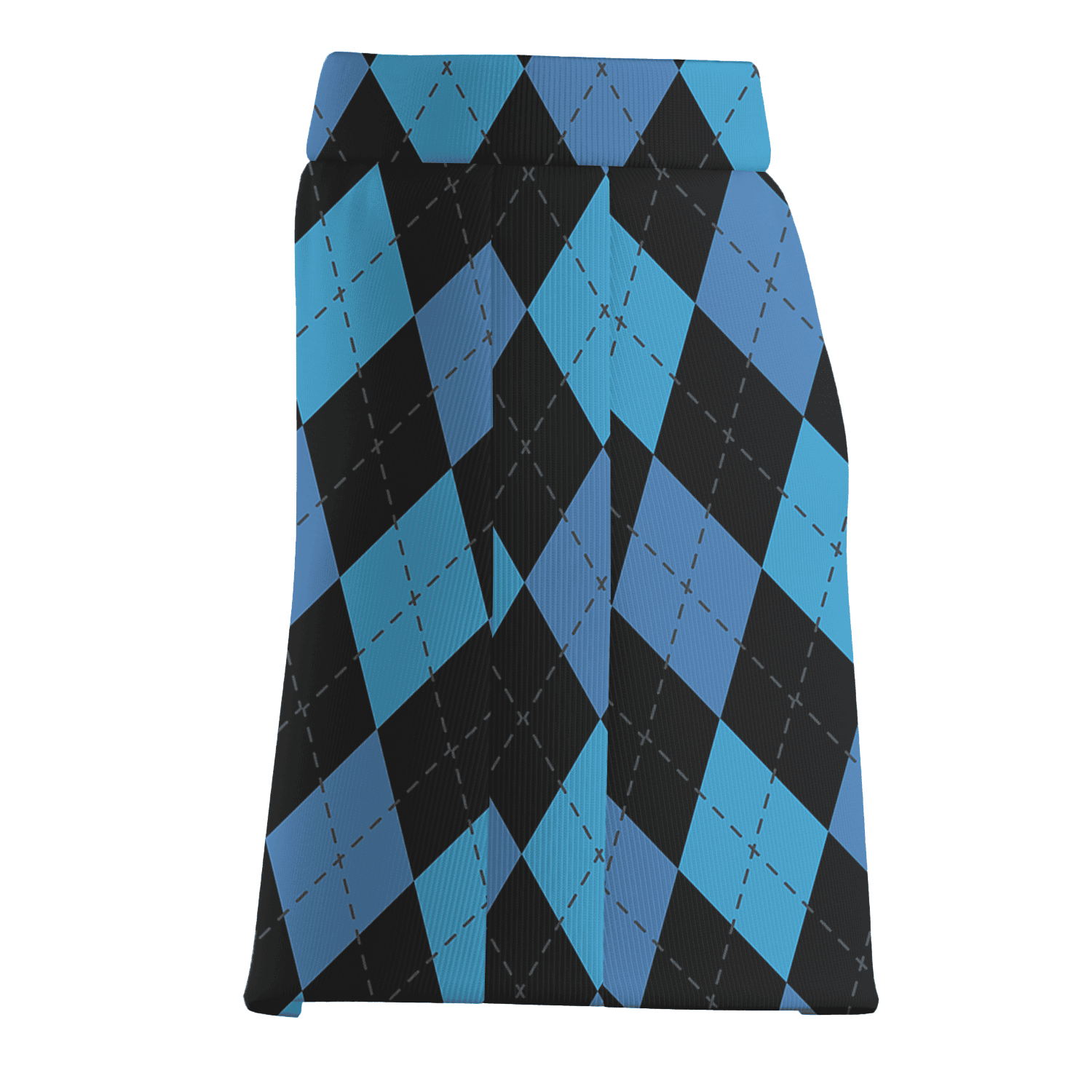 Personalized Women's Black & Blue Argyle Pattern Golf Skort F1726 additional image 3